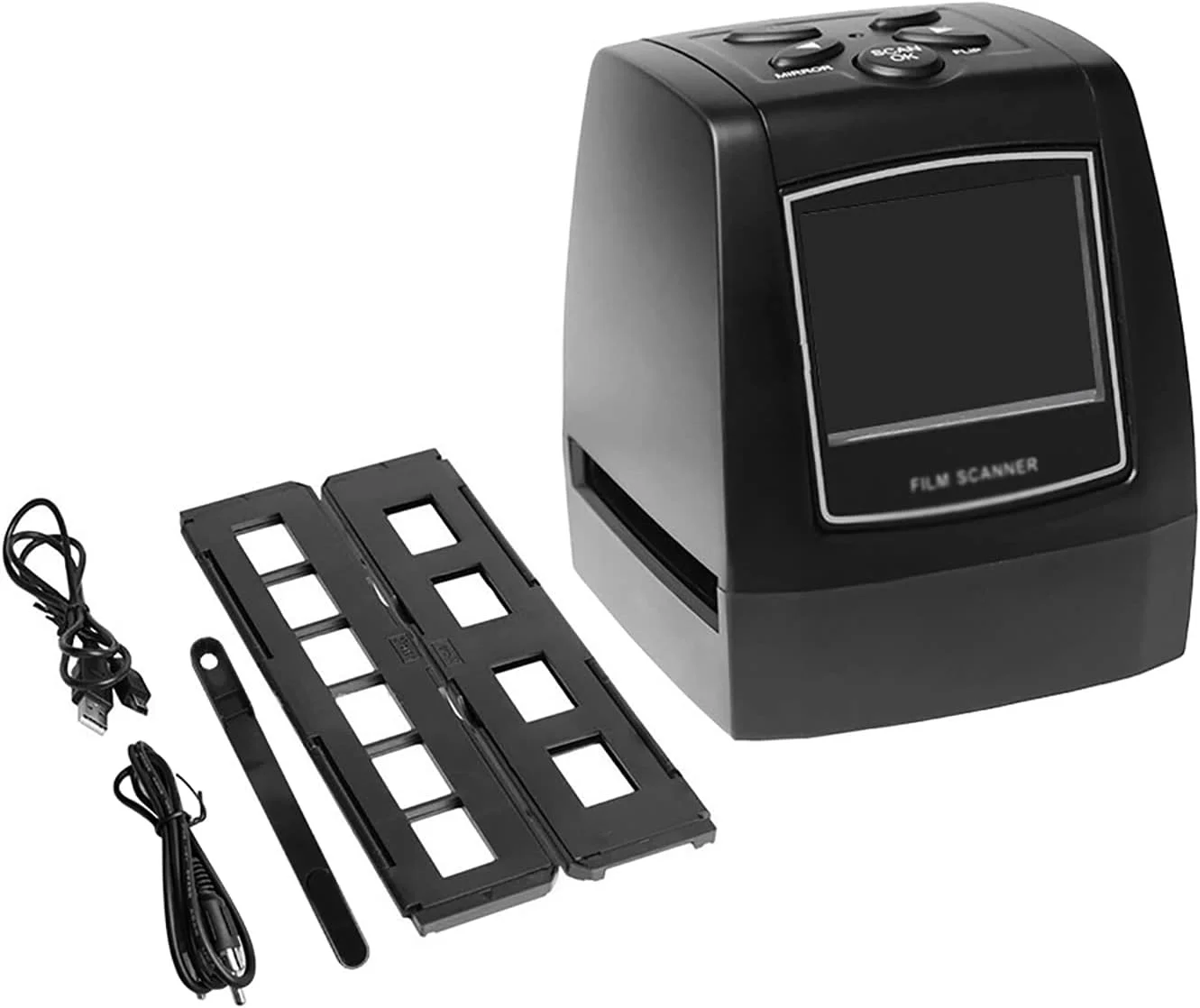 اسکنر فیلم و اسلاید همه کاره مینی، اسکنر فیلم 22 مگاپیکسلی با صفحه نمایش LCD 2.4 اینچی، تبدیل فیلم های 35 میلی متری 135 110 126 و سوپر 8، اسلایدها، نگاتیوها به عکس های دیجیتال JPG