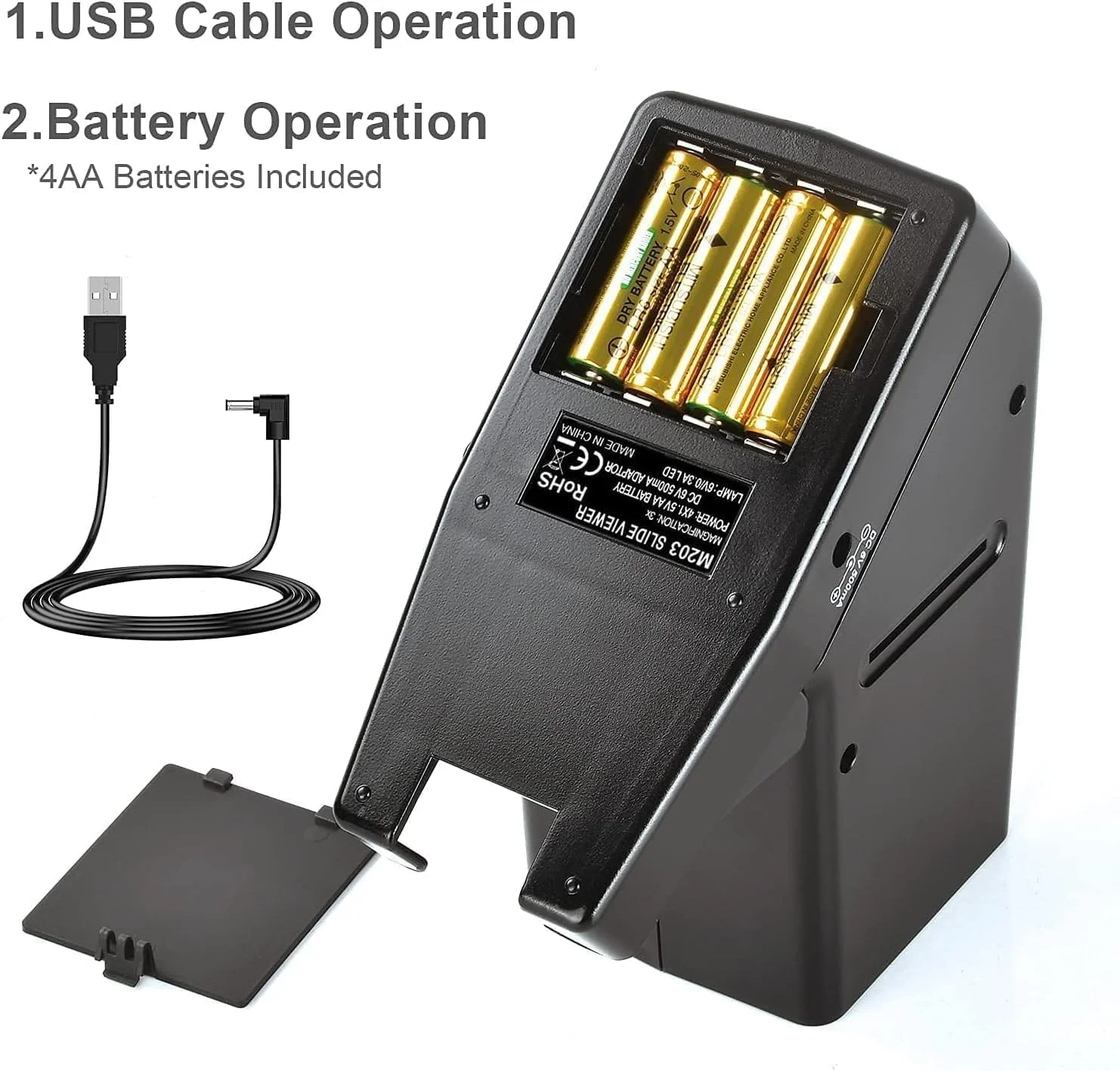 نمایشگر اسلاید 35 میلیمتری، بزرگنمایی 3 برابر، تغذیه از طریق USB/باتری - برای اسلایدها و نگاتیوهای فیلم 35 میلیمتری (4 عدد باتری قلمی AA شامل میشود) نمایشگر اسلاید 35 میلیمتری، بزرگنمایی 3 برابر، تغذیه از طریق USB/باتری - برای اسلایدها و نگاتیوهای فیلم 35 میلیمتری (4 عدد باتری قلمی AA شامل میشود)