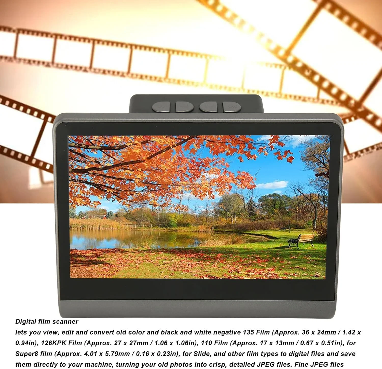 اسکنر فیلم دیجیتال 7 اینچی Dpofirs، تبدیل کننده اسلاید 48 مگاپیکسلی به تصاویر دیجیتال، صفحه نمایش تبدیل فیلم 135، 126Kpk، 110، تبدیل اسلاید عکس JPEG با رزولوشن بالا 48 مگاپیکسل (دوشاخه بریتانیا 100-240 ولت) اسکنر فیلم دیجیتال 7 اینچی Dpofirs، تبدیل کننده اسلاید 48 مگاپیکسلی به تصاویر دیجیتال، صفحه نمایش تبدیل فیلم 135، 126Kpk، 110، تبدیل اسلاید عکس JPEG با رزولوشن بالا 48 مگاپیکسل (دوشاخه بریتانیا 100-240 ولت)