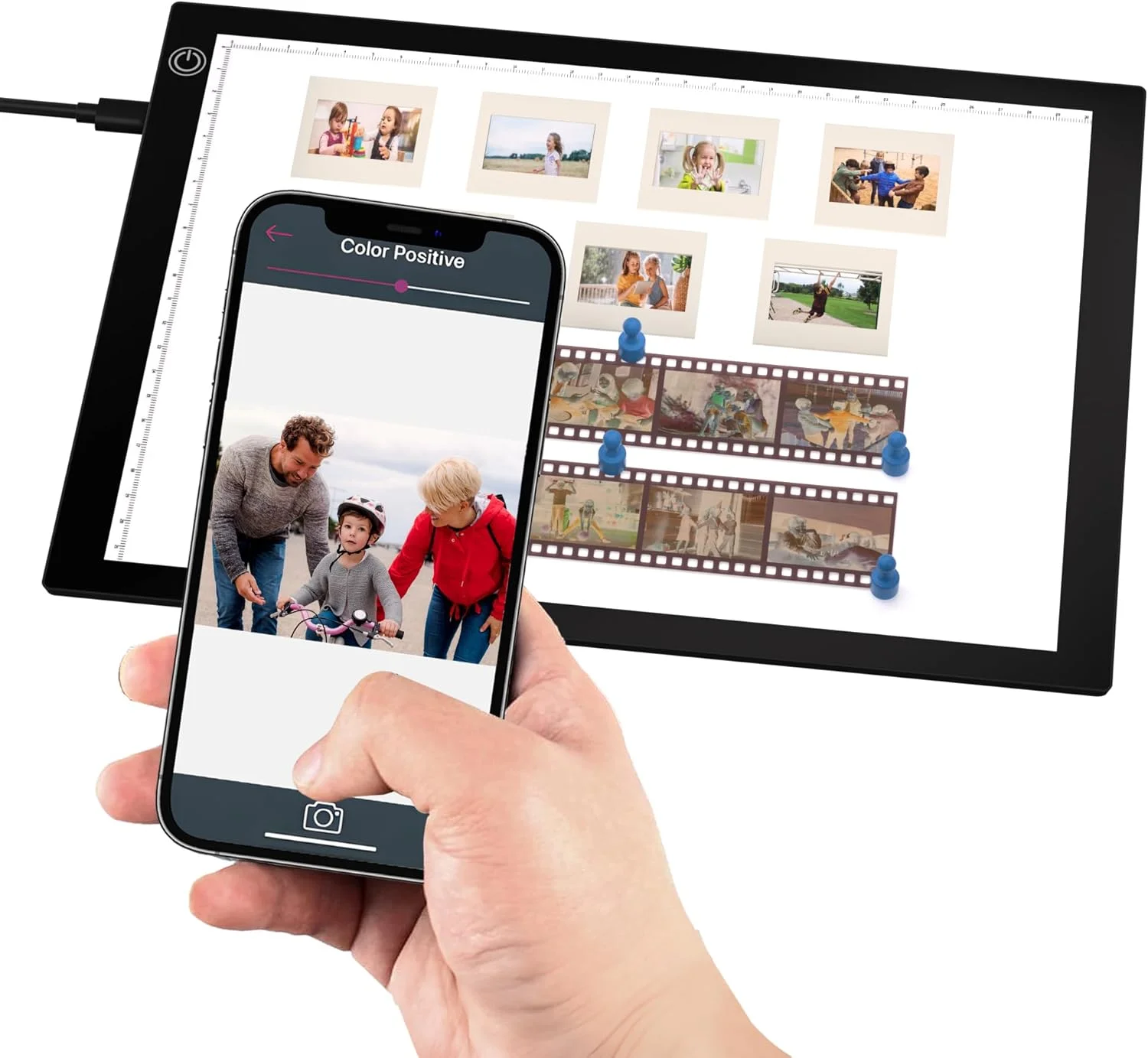 اسکنر نگاتیو اسلاید/فیلم و جعبه نور طراحی هنرمند، نور نرم قابل تنظیم 3 سطح | اتصال و پخش USB | اسکنر همه کاره برای فیلم/اسلاید/طراحی/اسناد فوق نازک