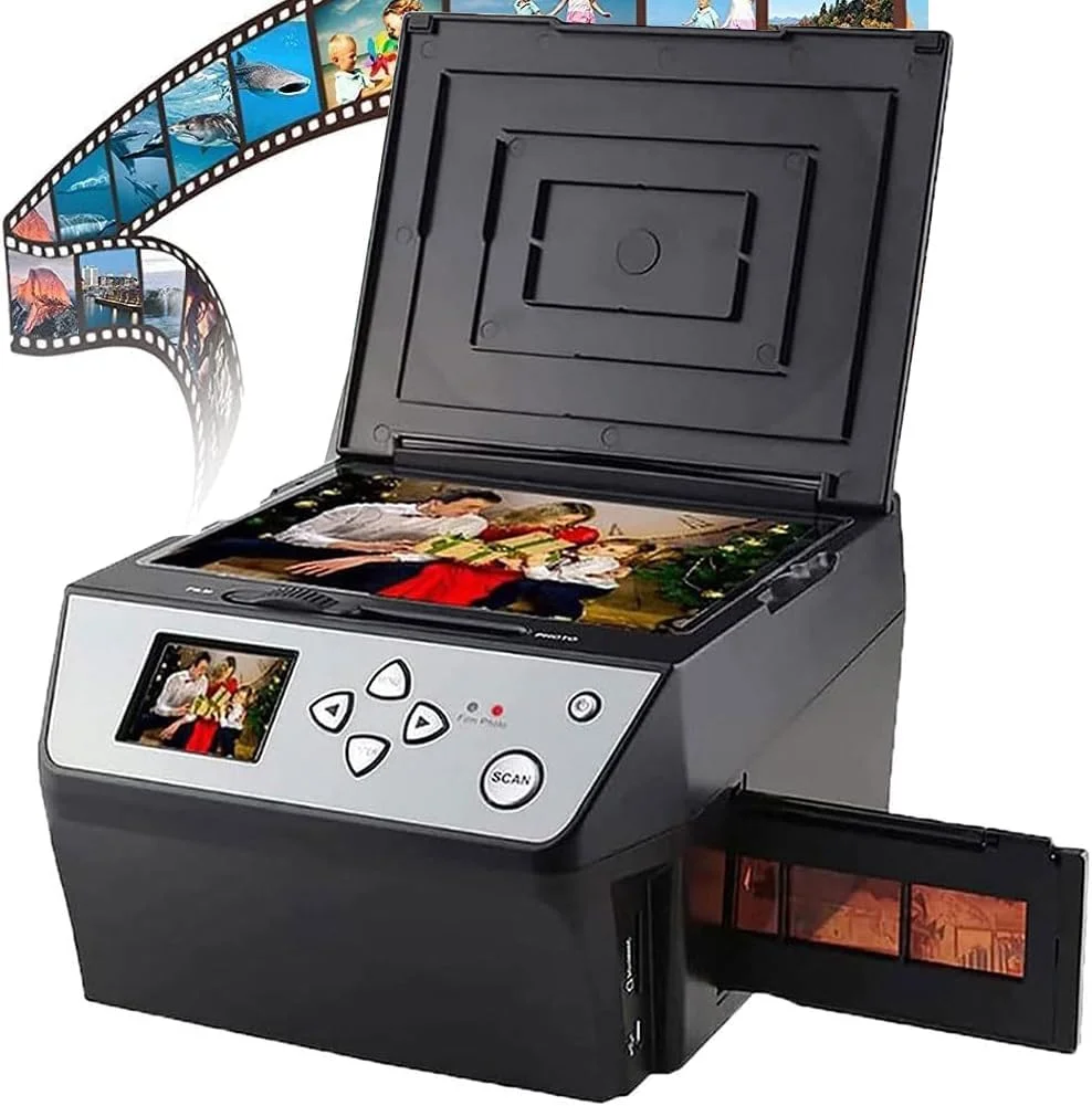 اسکنر نگاتیو اسلاید دیجیتال، اسکنر فیلم با صفحه نمایش بزرگ 5 اینچی LCD، تبدیل فیلم 135/اسلاید 35 میلی متری/فیلم 110/عکس/سند/کارت ویزیت به فایل های دیجیتال JPG