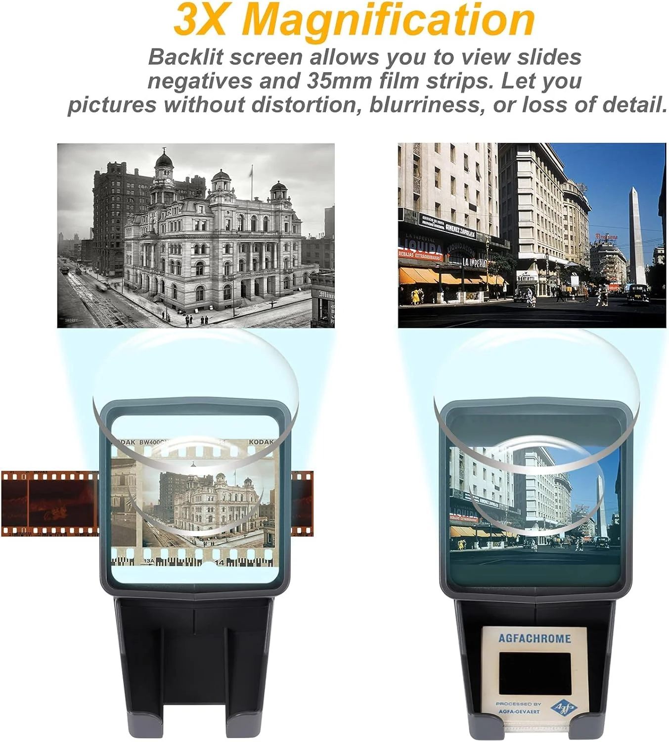 نمایشگر فیلم و اسلاید 35 میلیمتری DGODRT با بزرگنمایی 3 برابری، نمایشگر رومیزی قابل حمل با نور LED و تغذیه از طریق کابل USB یا باتری نمایشگر فیلم و اسلاید 35 میلیمتری DGODRT با بزرگنمایی 3 برابری، نمایشگر رومیزی قابل حمل با نور LED و تغذیه از طریق کابل USB یا باتری