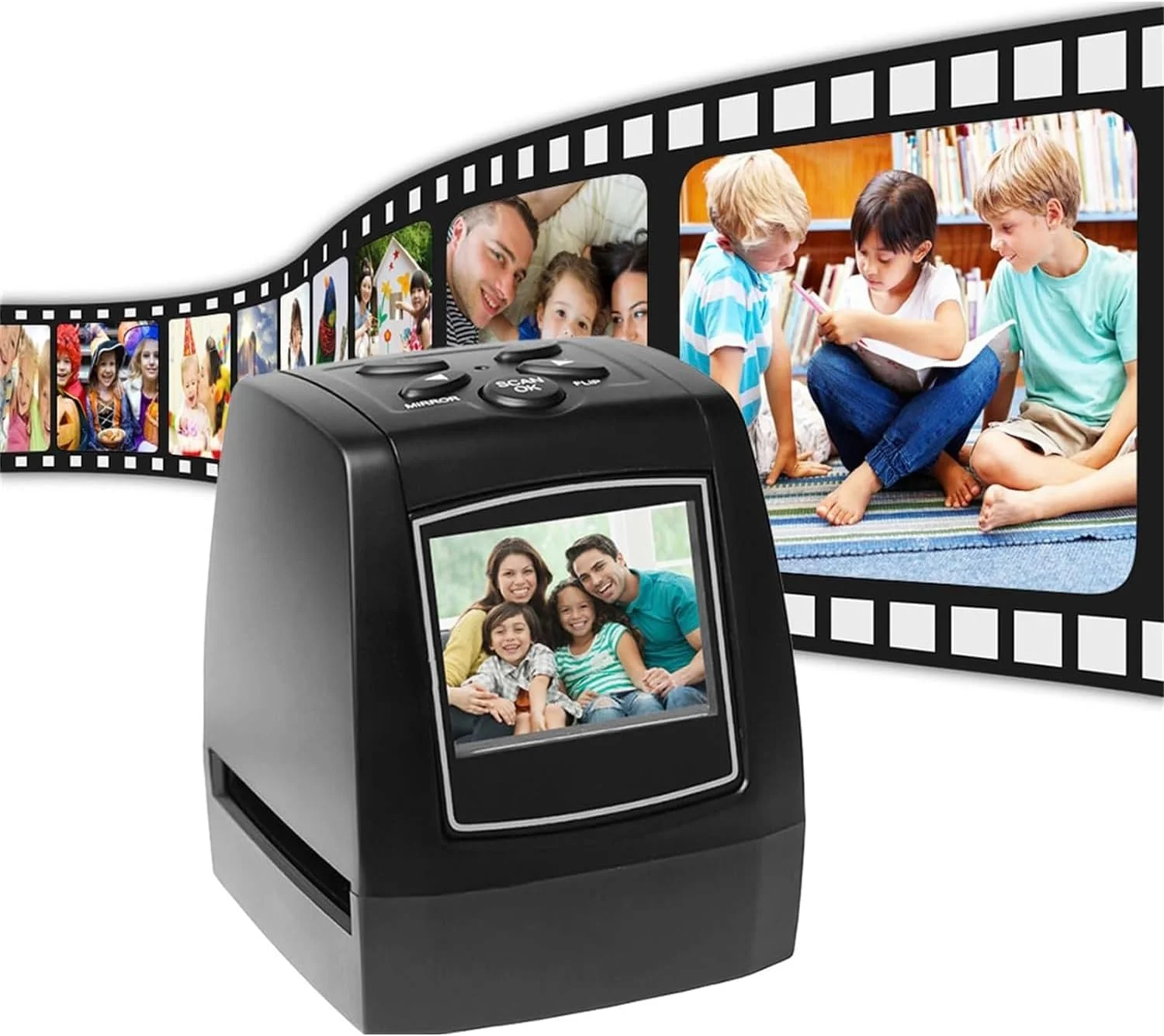 اسکنر اسلاید فیلم دیجیتال با صفحه نمایش 2.36 HD، تبدیل اسلاید فیلم های 35 میلی متری و 110 میلی متری به JPEG دیجیتال، روشنایی صفحه نمایش قابل تنظیم و سازگار با سیستم های مختلف، مناسب برای مسافرت