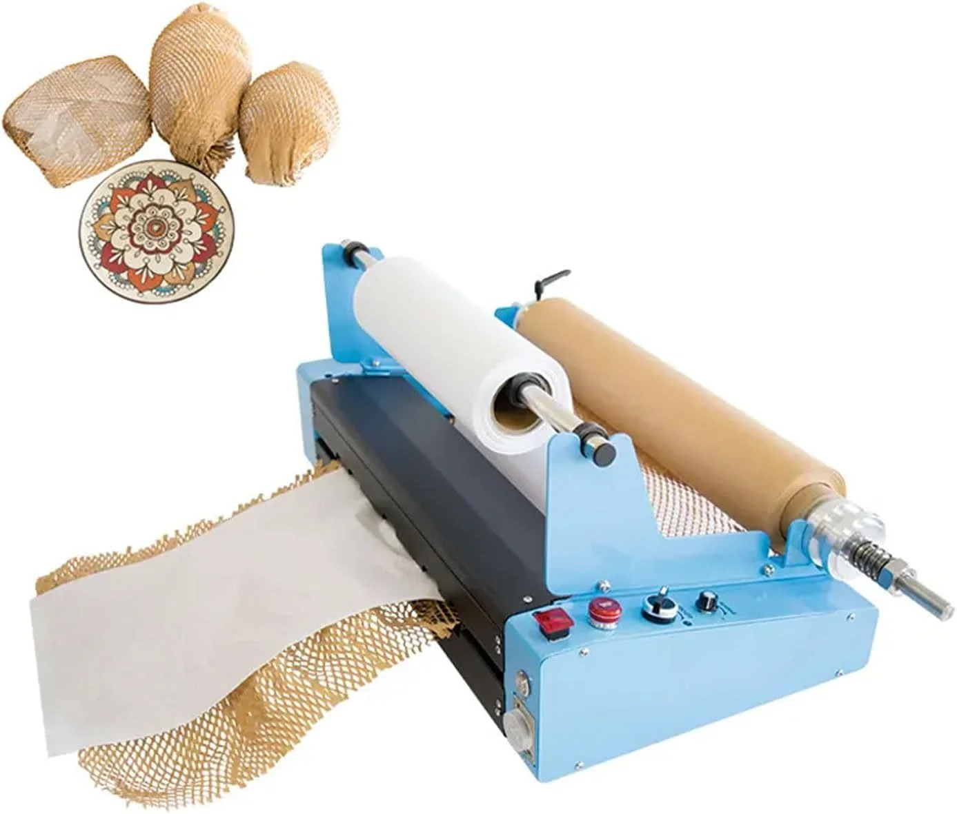 دستگاه بسته بندی کاغذ لانه زنبوری تجاری 40 وات، دستگاه برش مقوا موجدار 0-35 متر بر دقیقه، تنظیم کشش و سرعت، بسته بندی خودکار خروج کاغذ