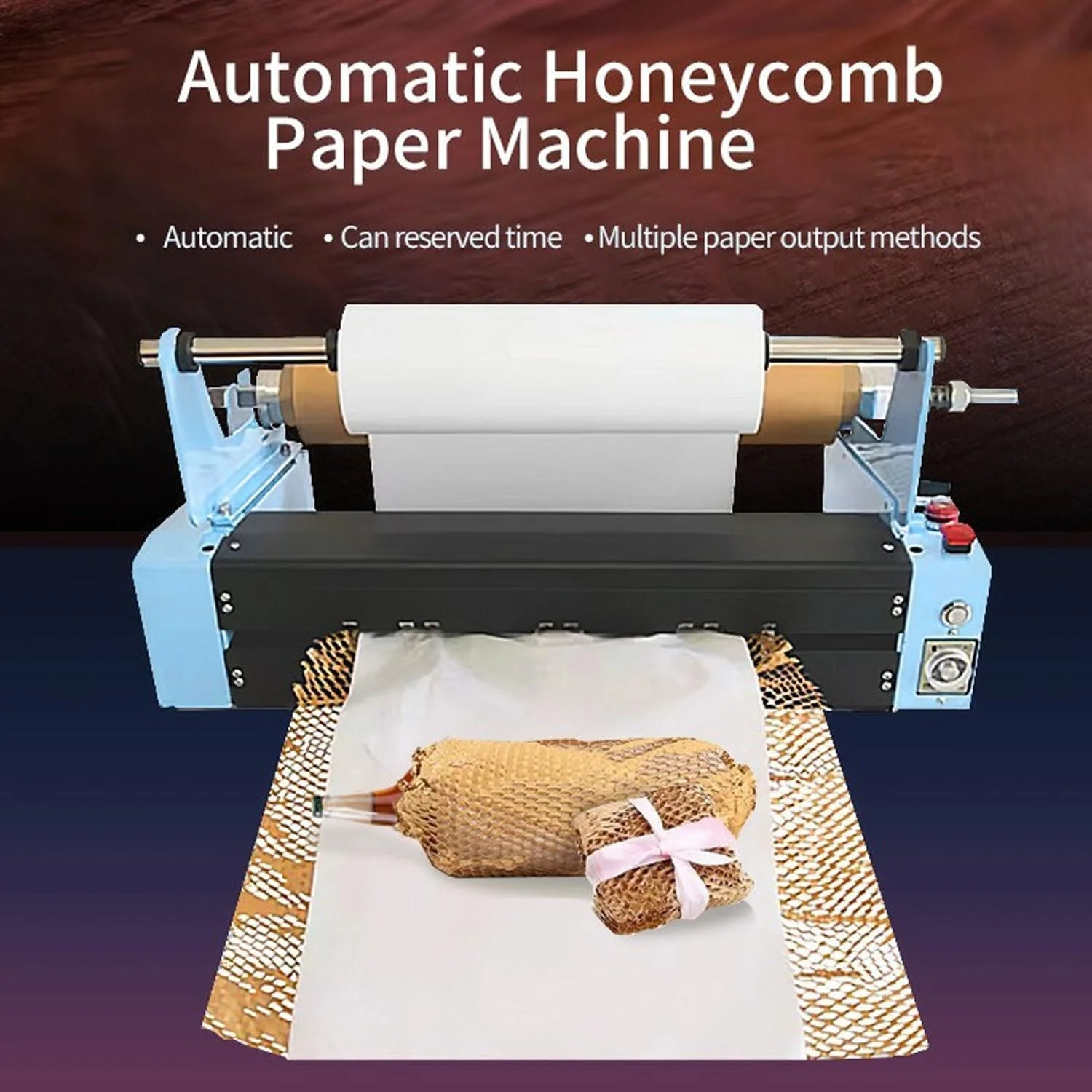 دستگاه بسته بندی کاغذ لانه زنبوری تجاری 40 وات، دستگاه برش مقوا موجدار 0-35 متر بر دقیقه، تنظیم کشش و سرعت، بسته بندی خودکار خروج کاغذ دستگاه بسته بندی کاغذ لانه زنبوری تجاری 40 وات، دستگاه برش مقوا موجدار 0-35 متر بر دقیقه، تنظیم کشش و سرعت، بسته بندی خودکار خروج کاغذ