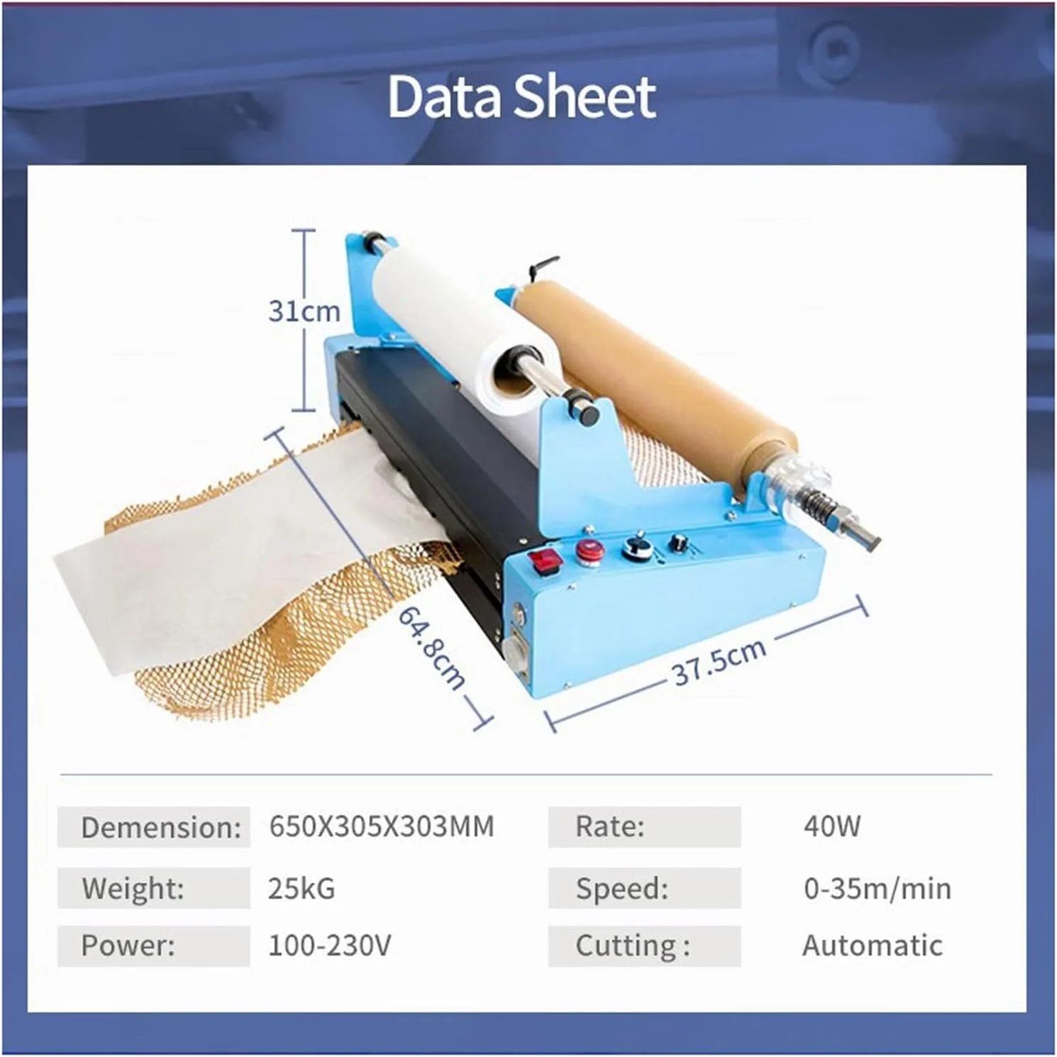 دستگاه بسته بندی کاغذ لانه زنبوری تجاری 40 وات، دستگاه برش مقوا موجدار 0-35 متر بر دقیقه، تنظیم کشش و سرعت، بسته بندی خودکار خروج کاغذ دستگاه بسته بندی کاغذ لانه زنبوری تجاری 40 وات، دستگاه برش مقوا موجدار 0-35 متر بر دقیقه، تنظیم کشش و سرعت، بسته بندی خودکار خروج کاغذ