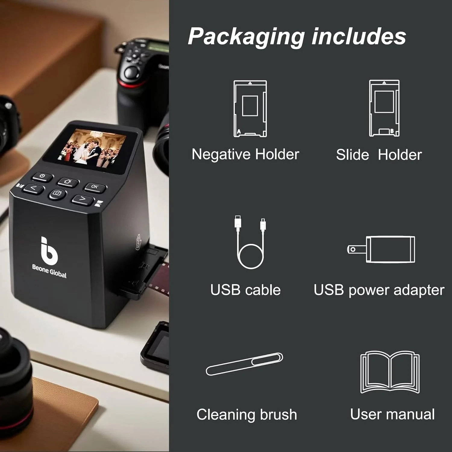 اسکنر فیلم و اسلاید BEONEGLOBAL ClearScan MINI 16MP، تبدیل فیلم 35mm/135/126 و اسلایدها به عکس های دیجیتال، اسکنر فیلم با کاربری آسان، صفحه نمایش LCD 2.31 اینچی اسکنر فیلم و اسلاید BEONEGLOBAL ClearScan MINI 16MP، تبدیل فیلم 35mm/135/126 و اسلایدها به عکس های دیجیتال، اسکنر فیلم با کاربری آسان، صفحه نمایش LCD 2.31 اینچی