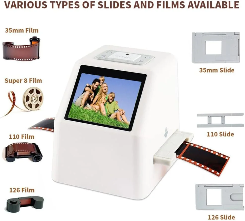 اسکنر عکس اسلاید فیلم با رزولوشن بالا 22 مگاپیکسل با صفحه نمایش LCD 2.4 اینچی، تبدیل نگاتیو رنگی و سیاه و سفید 35mm/135، 126، 110، اسلایدهای Supper 8 و فیلم های نگاتیو به تصاویر دیجیتال اسکنر عکس اسلاید فیلم با رزولوشن بالا 22 مگاپیکسل با صفحه نمایش LCD 2.4 اینچی، تبدیل نگاتیو رنگی و سیاه و سفید 35mm/135، 126، 110، اسلایدهای Supper 8 و فیلم های نگاتیو به تصاویر دیجیتال