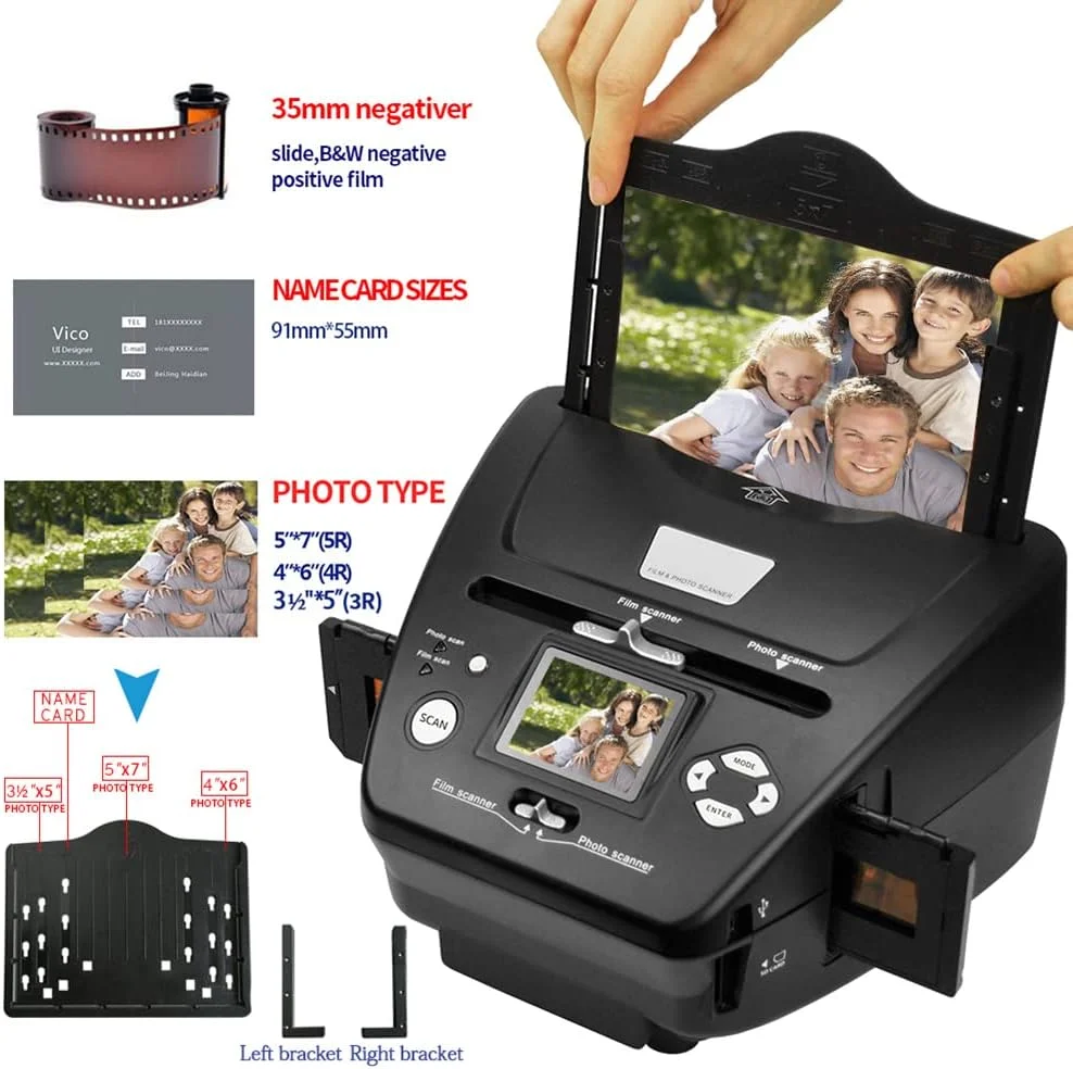 اسکنر عکس و اسلاید فیلم با صفحه نمایش 2.4 اینچی LCD و رزولوشن بالای 16 مگاپیکسل، تبدیل نگاتیو رنگی و سیاه و سفید فیلم های 35 میلی متری/135، اسلایدها و نگاتیوها، عکس، کارت ویزیت به تصاویر دیجیتال اسکنر عکس و اسلاید فیلم با صفحه نمایش 2.4 اینچی LCD و رزولوشن بالای 16 مگاپیکسل، تبدیل نگاتیو رنگی و سیاه و سفید فیلم های 35 میلی متری/135، اسلایدها و نگاتیوها، عکس، کارت ویزیت به تصاویر دیجیتال