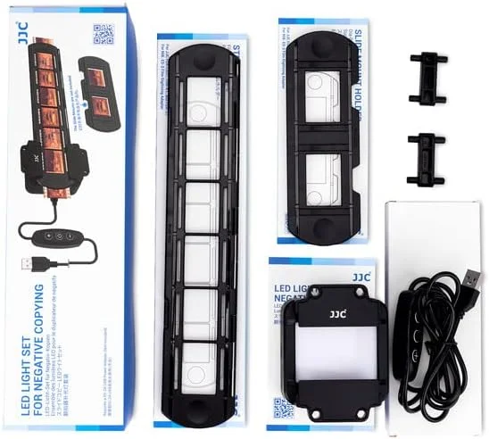 نور LED اسکن نگاتیو JJC برای اسکنر فیلم 35 میلی متری با نگهدارنده نوارها و اسلایدها، مبدل دیجیتال فیلم اسکنر عکس (مجموعه نور LED)