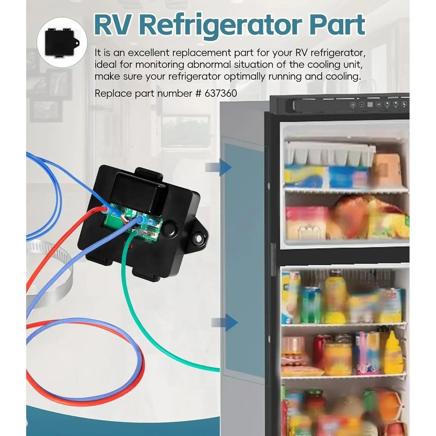 کیت کنترل و پایش دمای Cryfokt 637360، جایگزین برای سری Norcold 2118، 1200، 1201، 1210، 1211، تضمین خنکسازی بهینه و ایمنی و محافظت از یخچال RV شما کیت کنترل و پایش دمای Cryfokt 637360، جایگزین برای سری Norcold 2118، 1200، 1201، 1210، 1211، تضمین خنکسازی بهینه و ایمنی و محافظت از یخچال RV شما