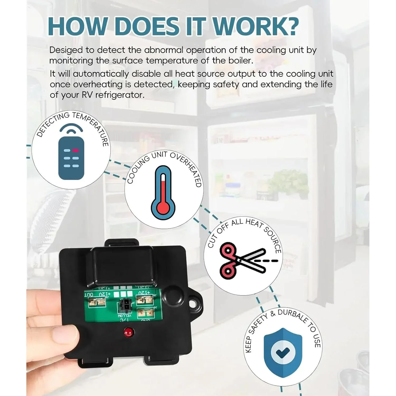 کیت کنترل و پایش دمای Cryfokt 637360، جایگزین برای سری Norcold 2118، 1200، 1201، 1210، 1211، تضمین خنکسازی بهینه و ایمنی و محافظت از یخچال RV شما کیت کنترل و پایش دمای Cryfokt 637360، جایگزین برای سری Norcold 2118، 1200، 1201، 1210، 1211، تضمین خنکسازی بهینه و ایمنی و محافظت از یخچال RV شما