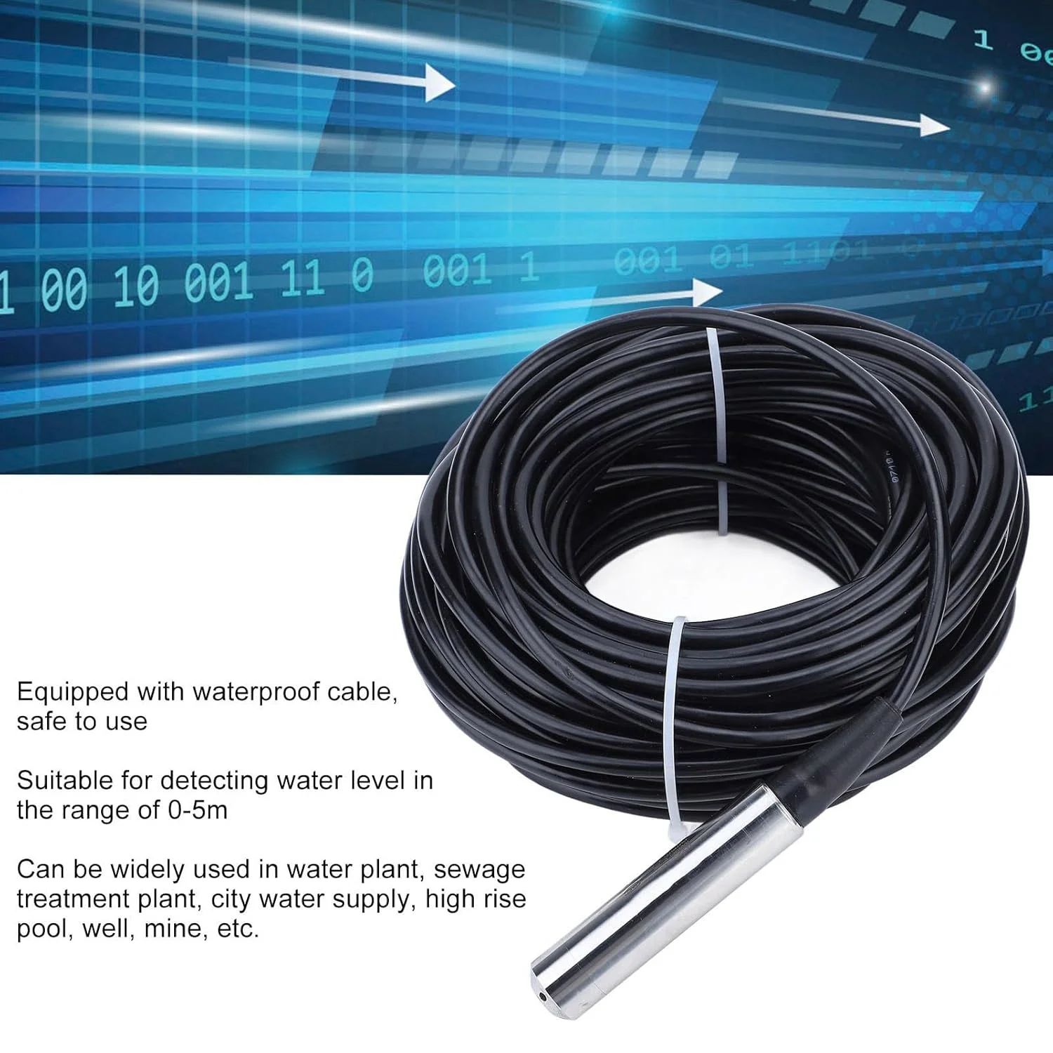 سنسور دمای استیل ضد زنگ Cryfokt، ترانسمیتر سطح آب دقیق 4 تا 20 میلی آمپر با کابل ضد آب 33 متری، سنسور سطح مایع با کاربرد گسترده، تمیز کردن آسان. سنسور دمای استیل ضد زنگ Cryfokt، ترانسمیتر سطح آب دقیق 4 تا 20 میلی آمپر با کابل ضد آب 33 متری، سنسور سطح مایع با کاربرد گسترده، تمیز کردن آسان.