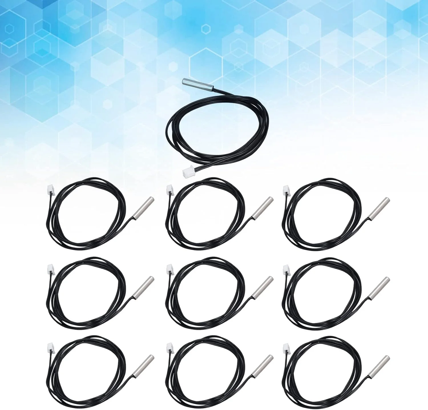 10 عدد سنسور ترمیستور دما، پروب دما با سر استوانه ای (15K B3950) 10 عدد سنسور ترمیستور دما، پروب دما با سر استوانه ای (15K B3950)