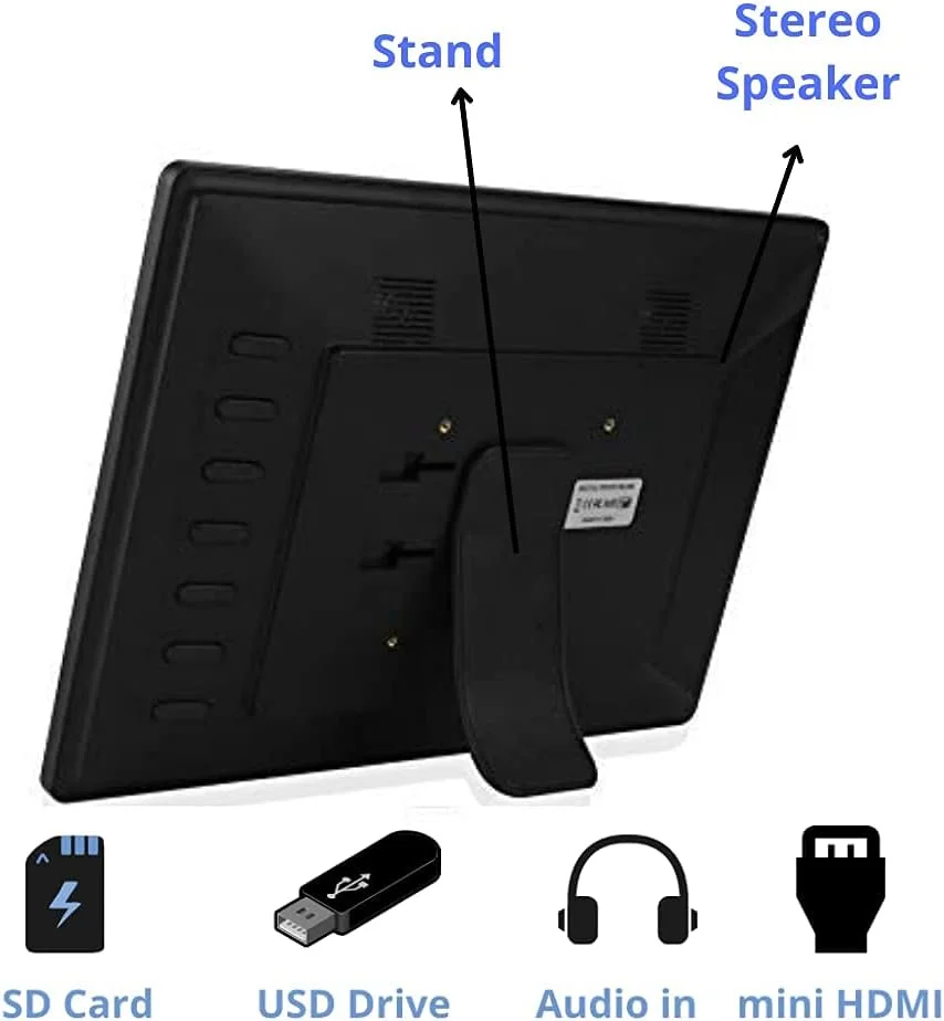 قاب عکس دیجیتال 12 اینچی HDMI Hi-Def Miracle Digital با روکش آینه ای ممتاز، USB، کارت SD، Mini USB، نمایش اسلاید عکس از راه دور، ویدئو با حافظه داخلی 8 گیگابایتی، 2 گیگابایت رم و 2 بلندگوی استریو داخلی قاب عکس دیجیتال 12 اینچی HDMI Hi-Def Miracle Digital با روکش آینه ای ممتاز، USB، کارت SD، Mini USB، نمایش اسلاید عکس از راه دور، ویدئو با حافظه داخلی 8 گیگابایتی، 2 گیگابایت رم و 2 بلندگوی استریو داخلی