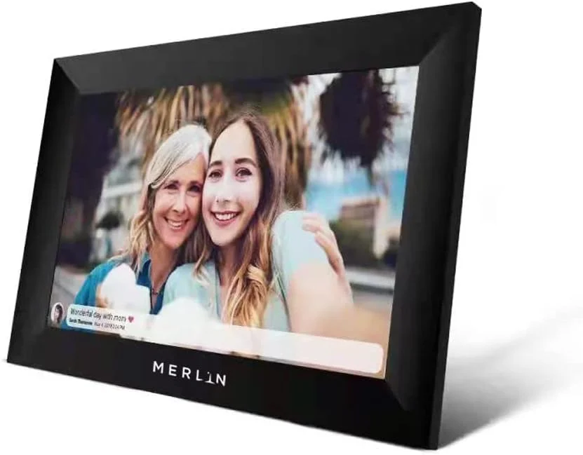 قاب عکس هوشمند وای فای Merlin با صفحه نمایش 10.1 اینچی، اتصال وای فای و برنامه، قاب دیجیتال برای حالت عمودی، افقی، چرخش خودکار و قابلیت نصب روی دیوار برای به اشتراک گذاری تصاویر و ویدیوها