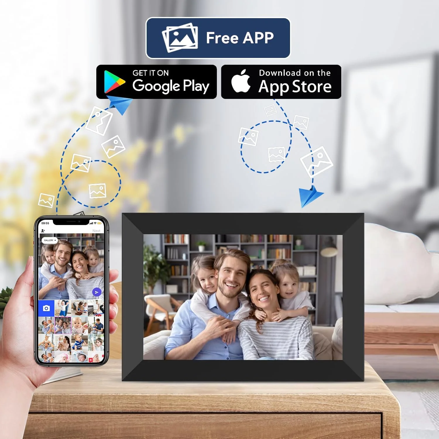 قاب عکس دیجیتال هوشمند MEZED - 10.1 اینچی با صفحه نمایش لمسی IPS 1280x800، چرخش خودکار و نمایش اسلاید، نصب آسان قاب عکس دیجیتال هوشمند MEZED - 10.1 اینچی با صفحه نمایش لمسی IPS 1280x800، چرخش خودکار و نمایش اسلاید، نصب آسان