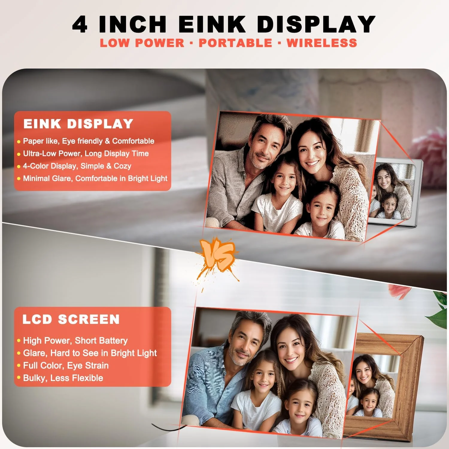 قاب عکس دیجیتال مینی E-Ink، قاب عکس قابل حمل 4.0 اینچی با بدنه آلیاژ آلومینیوم، صفحه نمایش جوهر 4 رنگ IPS، آپلود آسان عکس از طریق برنامه FindXeink، بهترین هدیه عکس برای والدین (سفید) قاب عکس دیجیتال مینی E-Ink، قاب عکس قابل حمل 4.0 اینچی با بدنه آلیاژ آلومینیوم، صفحه نمایش جوهر 4 رنگ IPS، آپلود آسان عکس از طریق برنامه FindXeink، بهترین هدیه عکس برای والدین (سفید)