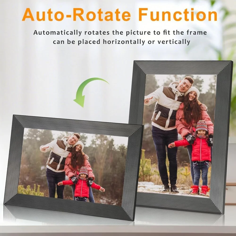 قاب عکس دیجیتال هوشمند 10.1 اینچی (26 سانتی متر) با وای فای، حافظه داخلی 16 گیگابایت، رم 2 گیگابایت، صفحه لمسی IPS با قابلیت ارتقا تا 32 گیگابایت، USB/SD/ریموت/عکس/فیلم/اشتراک گذاری عکس ها و فیلم ها از طریق برنامه Frameo WiFi قاب عکس دیجیتال هوشمند 10.1 اینچی (26 سانتی متر) با وای فای، حافظه داخلی 16 گیگابایت، رم 2 گیگابایت، صفحه لمسی IPS با قابلیت ارتقا تا 32 گیگابایت، USB/SD/ریموت/عکس/فیلم/اشتراک گذاری عکس ها و فیلم ها از طریق برنامه Frameo WiFi