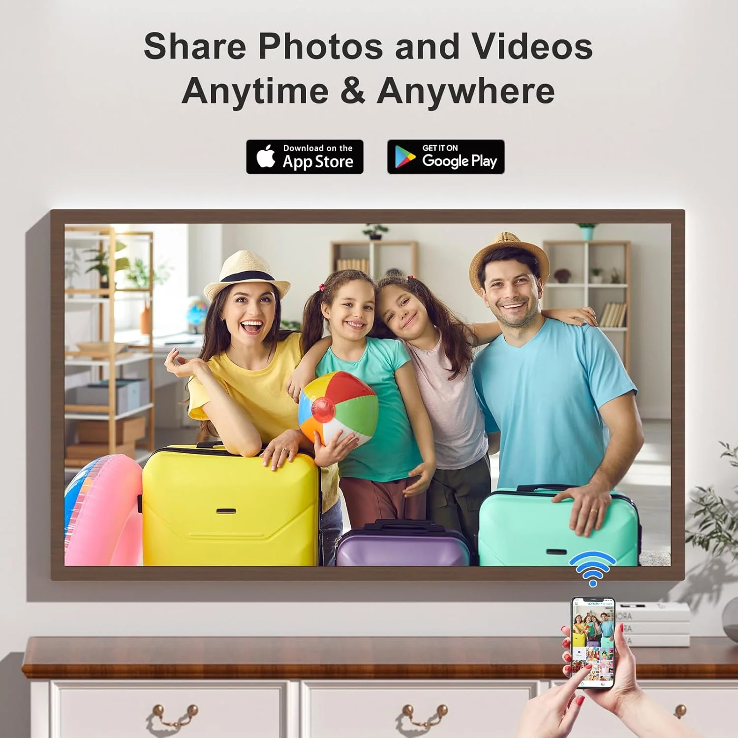 قاب عکس دیجیتال بزرگ 32 اینچی وای فای - قاب دیجیتال FHD IPS، کنترل از راه دور، چرخش خودکار، بارگذاری عکس و فیلم از تلفن از طریق برنامه ایمیل، فضای ذخیره سازی ابری رایگان، طرح چوب تیره، هدیه برای مادر قاب عکس دیجیتال بزرگ 32 اینچی وای فای - قاب دیجیتال FHD IPS، کنترل از راه دور، چرخش خودکار، بارگذاری عکس و فیلم از تلفن از طریق برنامه ایمیل، فضای ذخیره سازی ابری رایگان، طرح چوب تیره، هدیه برای مادر