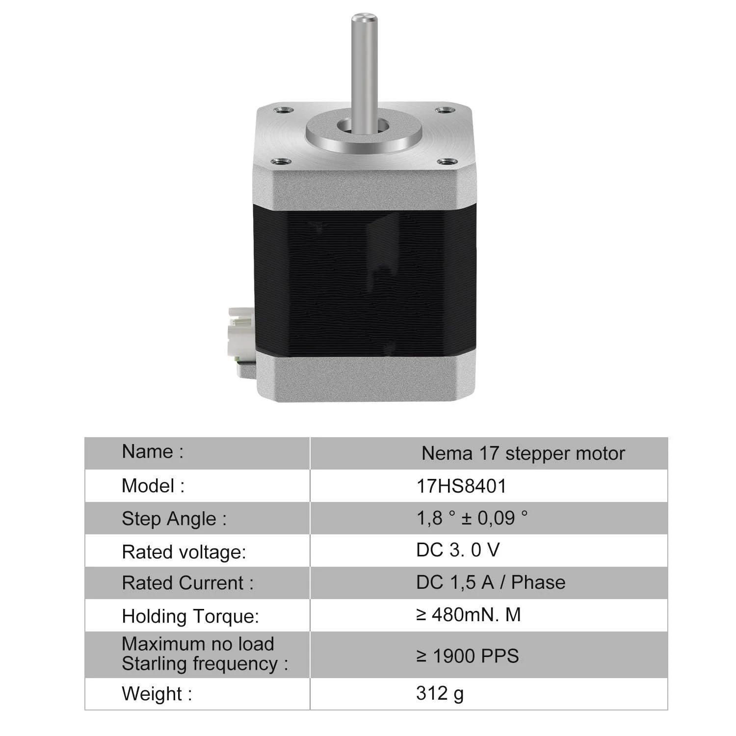 موتور پله ای دو فاز 4 سیمه 42x42x48 میلی متر، 78 اونس-اینچ، 1.5 آمپر، 1.8 درجه Nema 17 برای دستگاه چاپگر سه بعدی