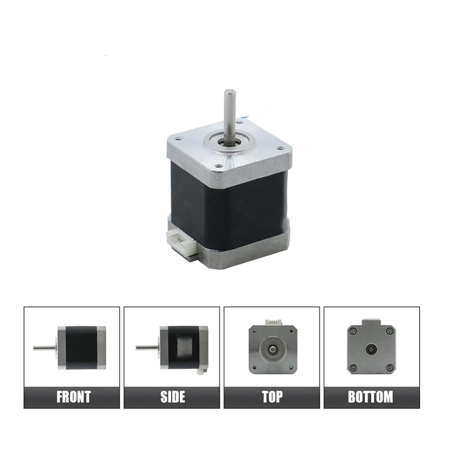 موتور پله ای 42x48 میلی متری 2 فاز 4 سیم 0.55 نیوتن متر 1.5 آمپر 1.8 درجه Nema 17 موتور پله ای شفت 5 میلی متری برای دستگاه درایور چاپگر سه بعدی CNC
