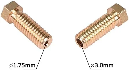 نازل اکسترودر برنجی فلزی ZGF3D مدل Volcano، مناسب پرینتر سه بعدی، طول بلند، 0.6/0.8/1.0/1.2 میلی متر، برای فیلامنت 1.75/3 میلی متر (سایز: 175 08)، 10 عددی