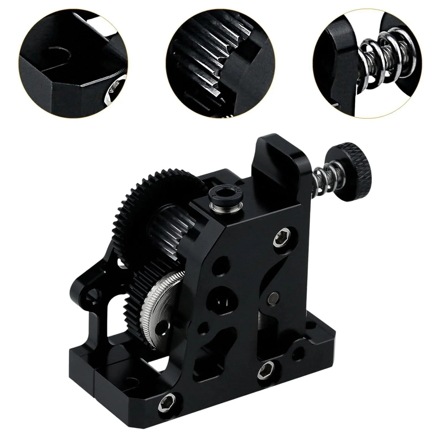 اکسترودر فیلامنت پرینتر سه بعدی، نصب آسان، عملکرد بالا، دارای دو چرخ دنده، مشکی اکسترودر فیلامنت پرینتر سه بعدی، نصب آسان، عملکرد بالا، دارای دو چرخ دنده، مشکی