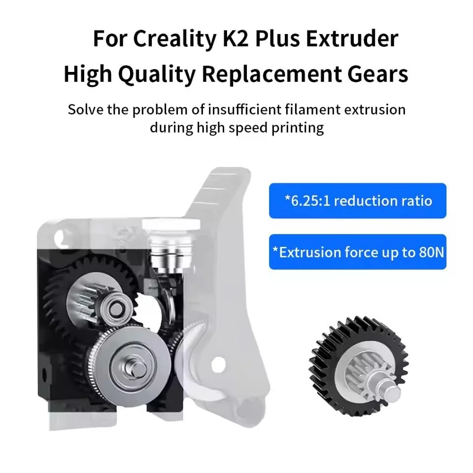 اکسترودر دنده K2 Plus برای موتور دنده K2 Plus Creality، کیت دنده اکسترودر تمام فلزی برای پرینتر سه بعدی Creality K2 Plus اکسترودر دنده K2 Plus برای موتور دنده K2 Plus Creality، کیت دنده اکسترودر تمام فلزی برای پرینتر سه بعدی Creality K2 Plus