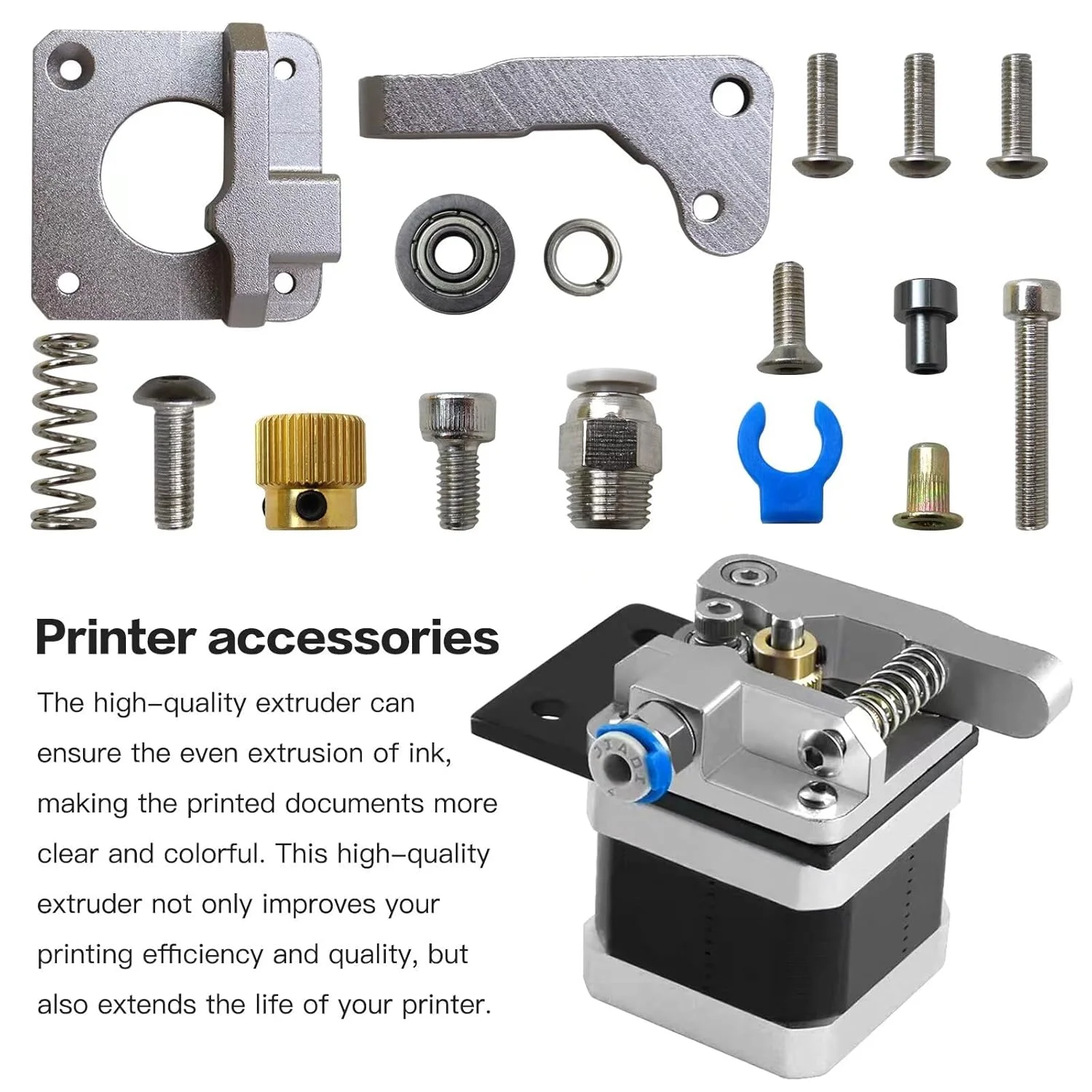 اکسترودر فلزی آلومینیومی MK8 Bowden با چرخ دنده 40 دندانه برای Creality CR-10/ CR-10 V2/ CR-10 Max/CR-10 S4/ CR 10/ CR-10 S5/ CR-10 Mini/CR-10S/ CR-10 Plus