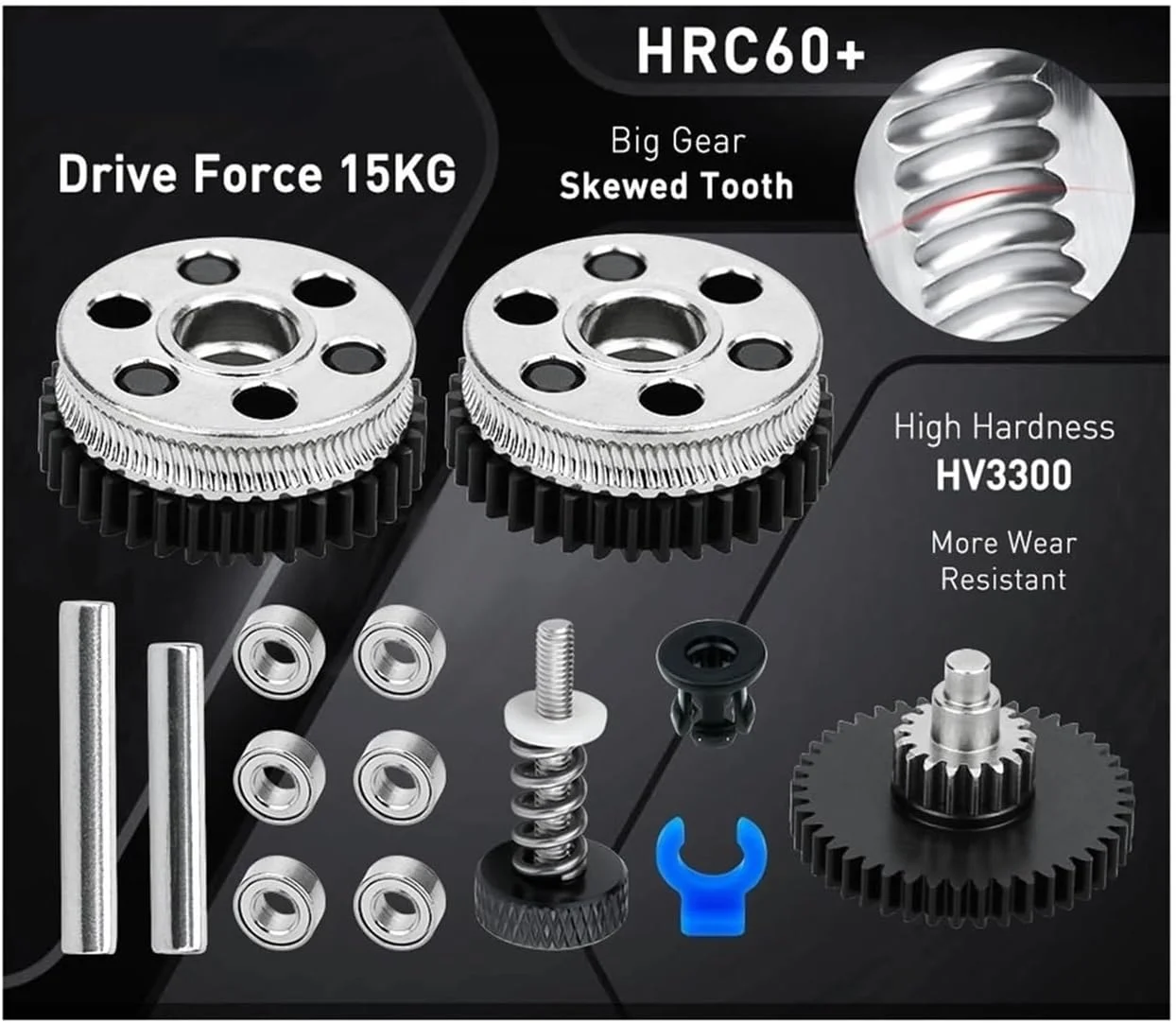 اکسترودر تمام فلزی اکسترودر 2.0 کیت دنده دوبل کاهنده مارپیچ فولاد سخت شده لوازم جانبی پرینتر سه بعدی قطعات پرینتر سه بعدی