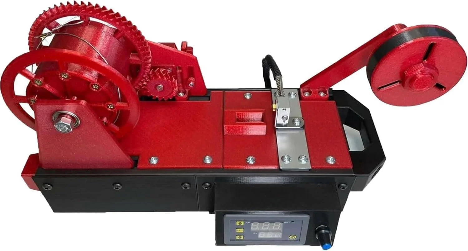 اکسترودر پرینتر سه بعدی، بازیافت بطری پلاستیکی PET به فیلامنت پرینت سه بعدی، با کنترل دمای دیجیتال، برای خانواده ها، سازندگان DIY، استودیوهای کوچک - قرمز