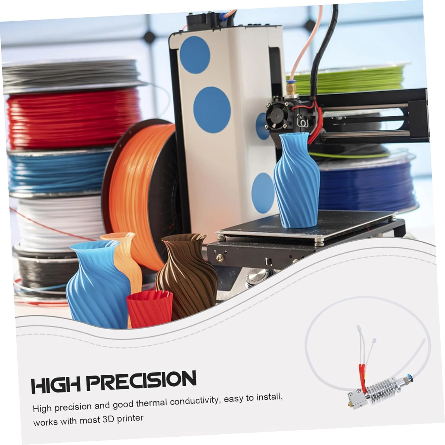 Veemoon کیت مونتاژ اکسترودر پرینتر، ماژول نازل سازگار، لوازم جانبی اکستروژن با مقاومت حرارتی بالا برای چاپ متنوع