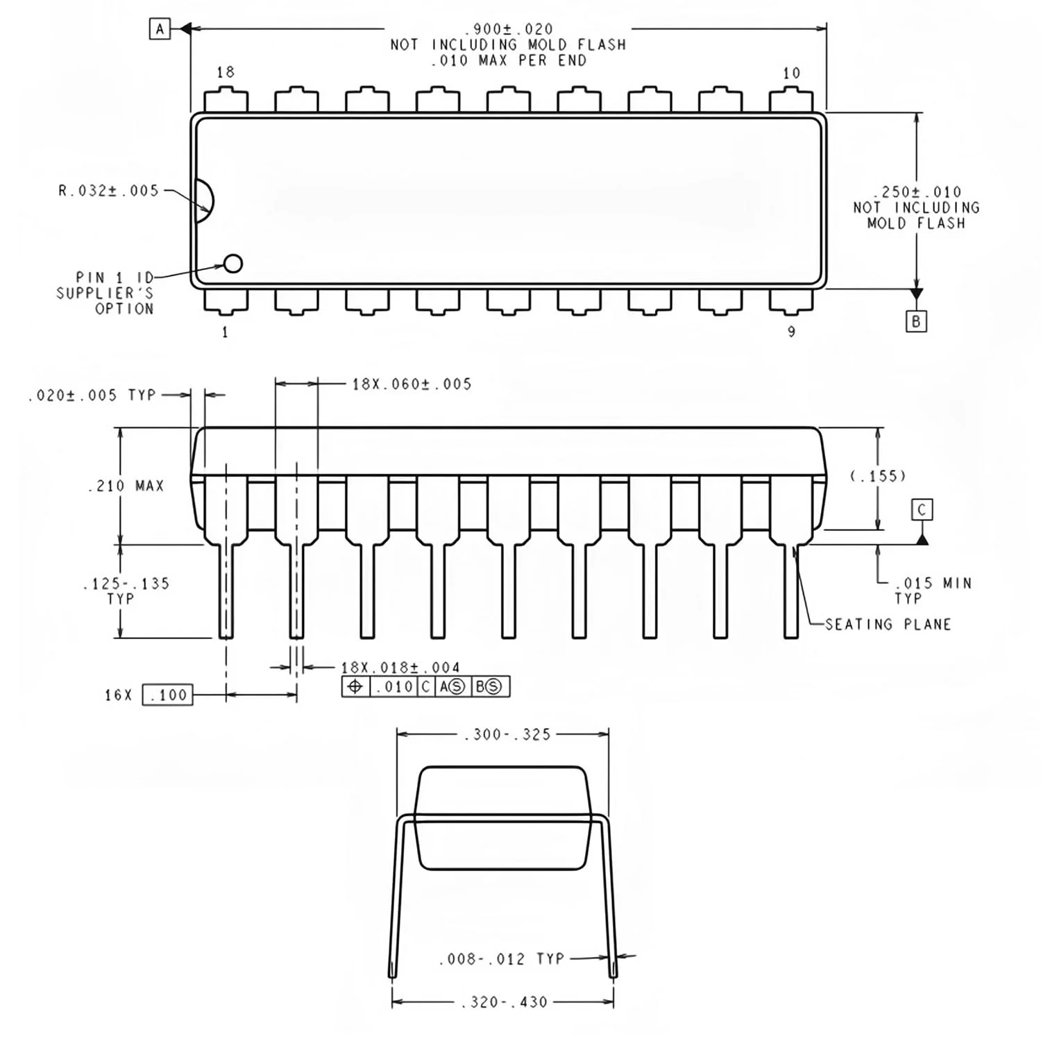 ۱۰ عدد درایور نمایشگر نقطه‌ای/میله‌ای LM3914N-1 LM3914N LM3914 با ۱۰ بیت LED