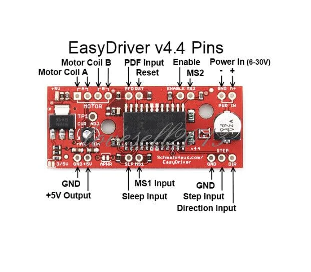 قطعه ابزار Lehuy2536gh برای ماژول درایور موتور پله ای EasyDriver Shield A3967 V44 برای پرینتر سه بعدی