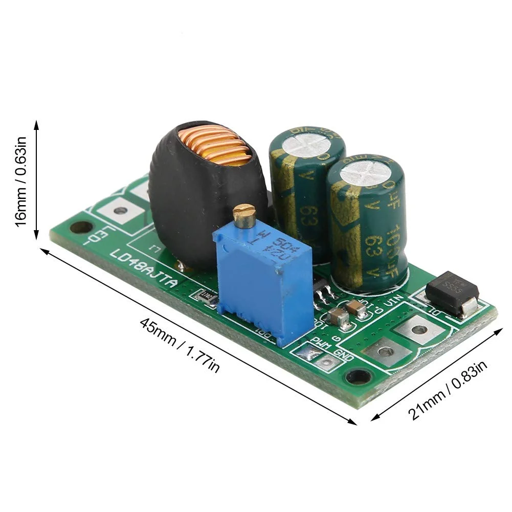 ماژول درایور LED، 72 وات DC 6-50 ولت 1-3 آمپر، ماژول درایور LED با کارایی بالا LD48AJTA، LED قابل تنظیم جریان، رابط چاپگر سه بعدی و ماژول های درایور (H 2A 8-36V بدون ترمینال)