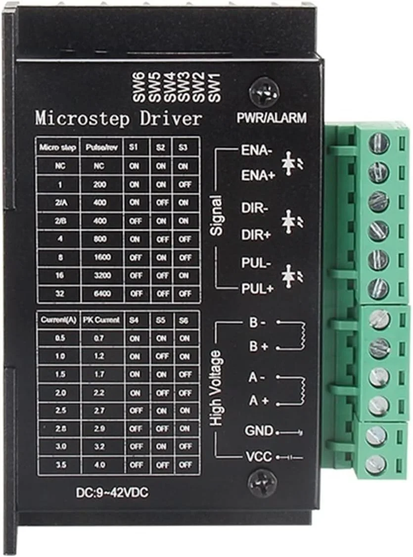 درایور میکرو استپ LANGshaw TB6600 DM542 24-50v VDC با ثبات بالا، درایور موتور پله ای سازگار برای Nema17 Nema23، سازگار برای پرینتر سه بعدی و CNC Router (رنگ: TB6600، اندازه: پلاستیک)