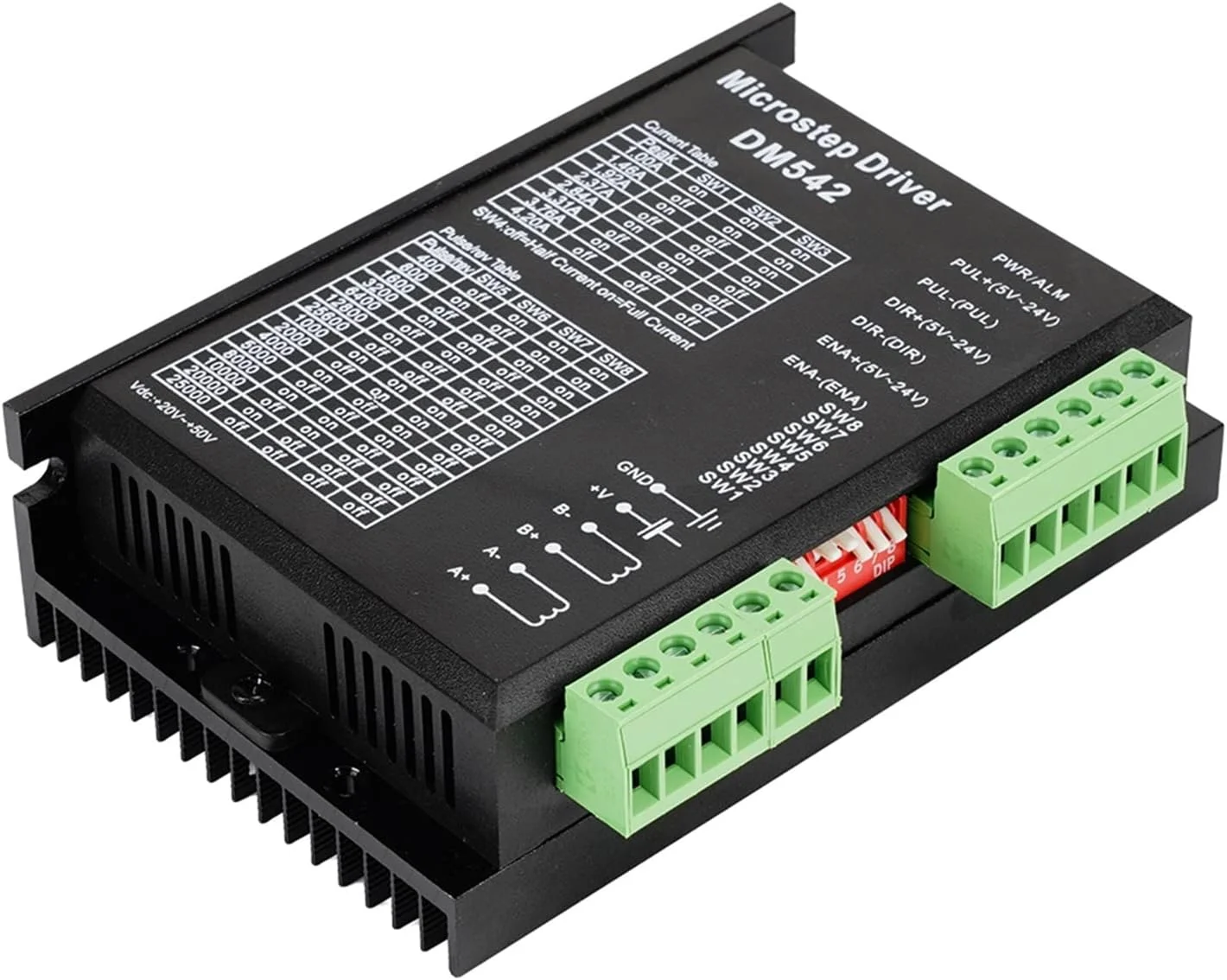 درایور میکرو استپ LANGshaw TB6600 DM542 24-50v VDC با ثبات بالا، درایور موتور پله ای سازگار برای Nema17 Nema23، سازگار برای پرینتر سه بعدی و CNC Router (رنگ: TB6600، اندازه: پلاستیک)