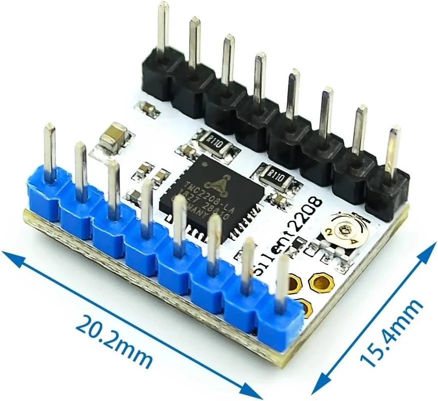 ماژول درایور موتور پله ای TMC2208 V1.2 پرینتر سه بعدی به همراه هیت سینک و پیچ گوشتی برای کنترلر پرینتر سه بعدی