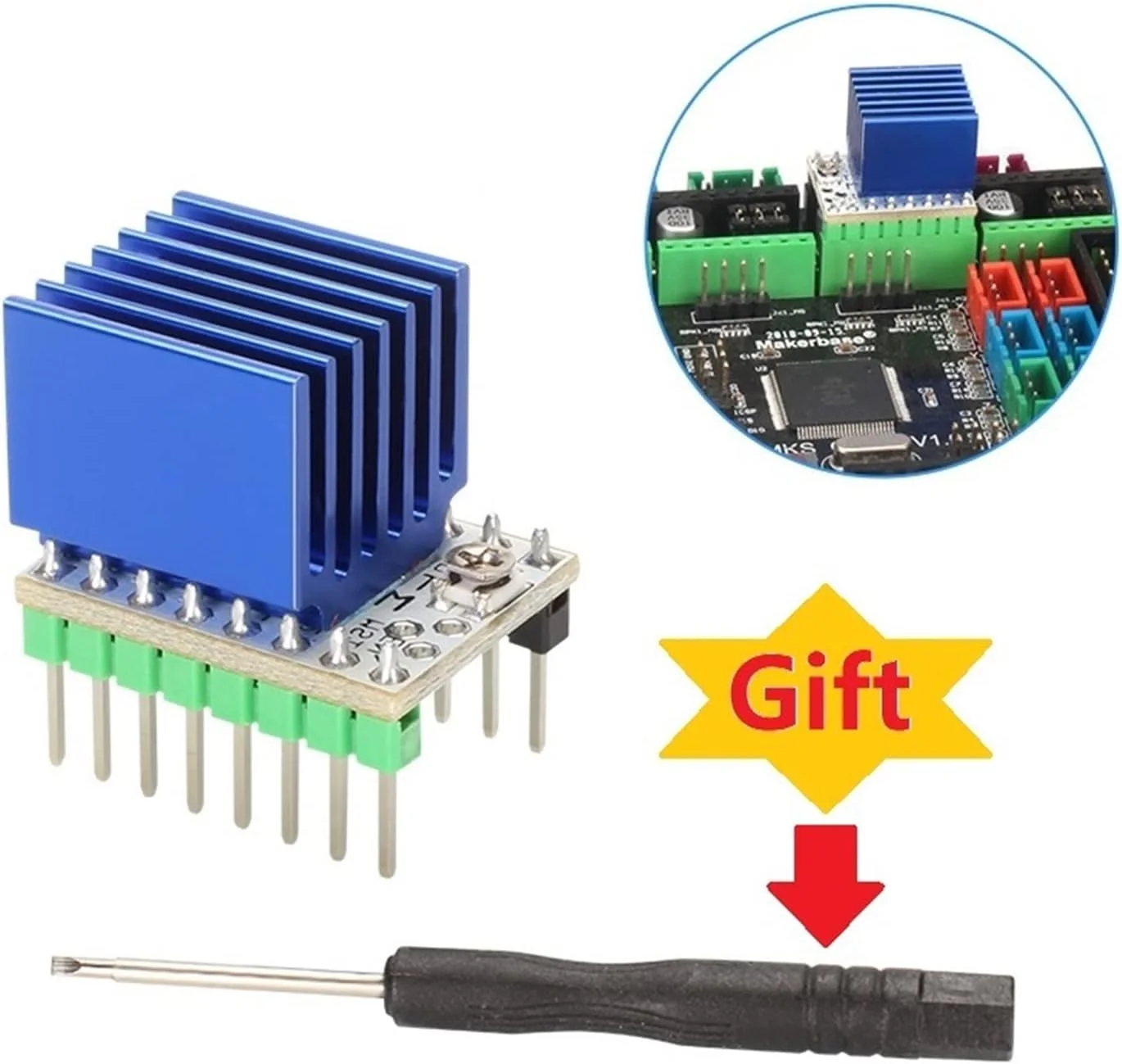 ماژول درایور موتور پله ای LANGshaw مدل TMC2208 V2.0 به همراه هیت سینک 2.0A UART فوق العاده بی صدا سازگار با مادربرد پرینتر سه بعدی (رنگ: هیت سینک درایور به عنوان هدیه، سایز: 5 مجموعه)