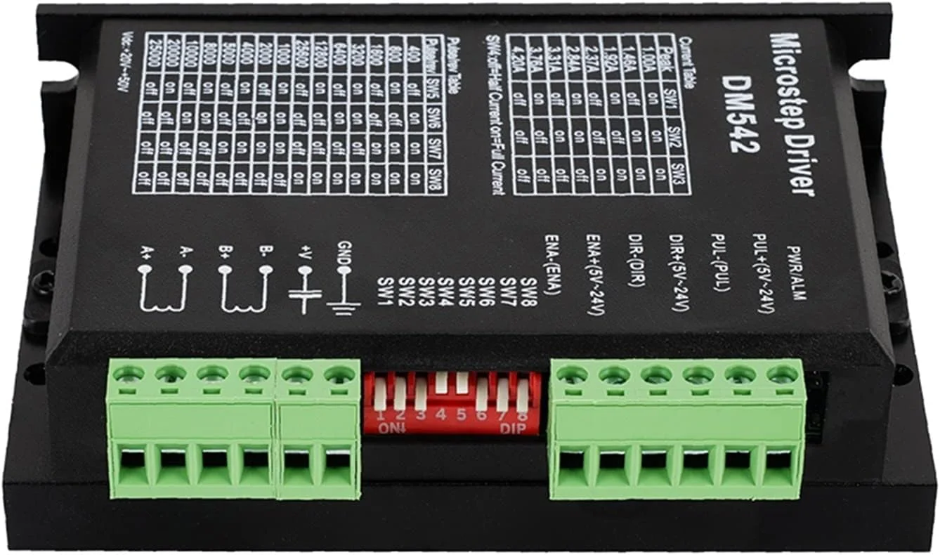 درایور میکرو استپ LANGshaw TB6600 DM542 24-50v VDC با ثبات بالا، درایور موتور پله ای سازگار برای Nema17 Nema23، سازگار برای پرینتر سه بعدی و CNC Router (رنگ: TB6600، اندازه: پلاستیک)