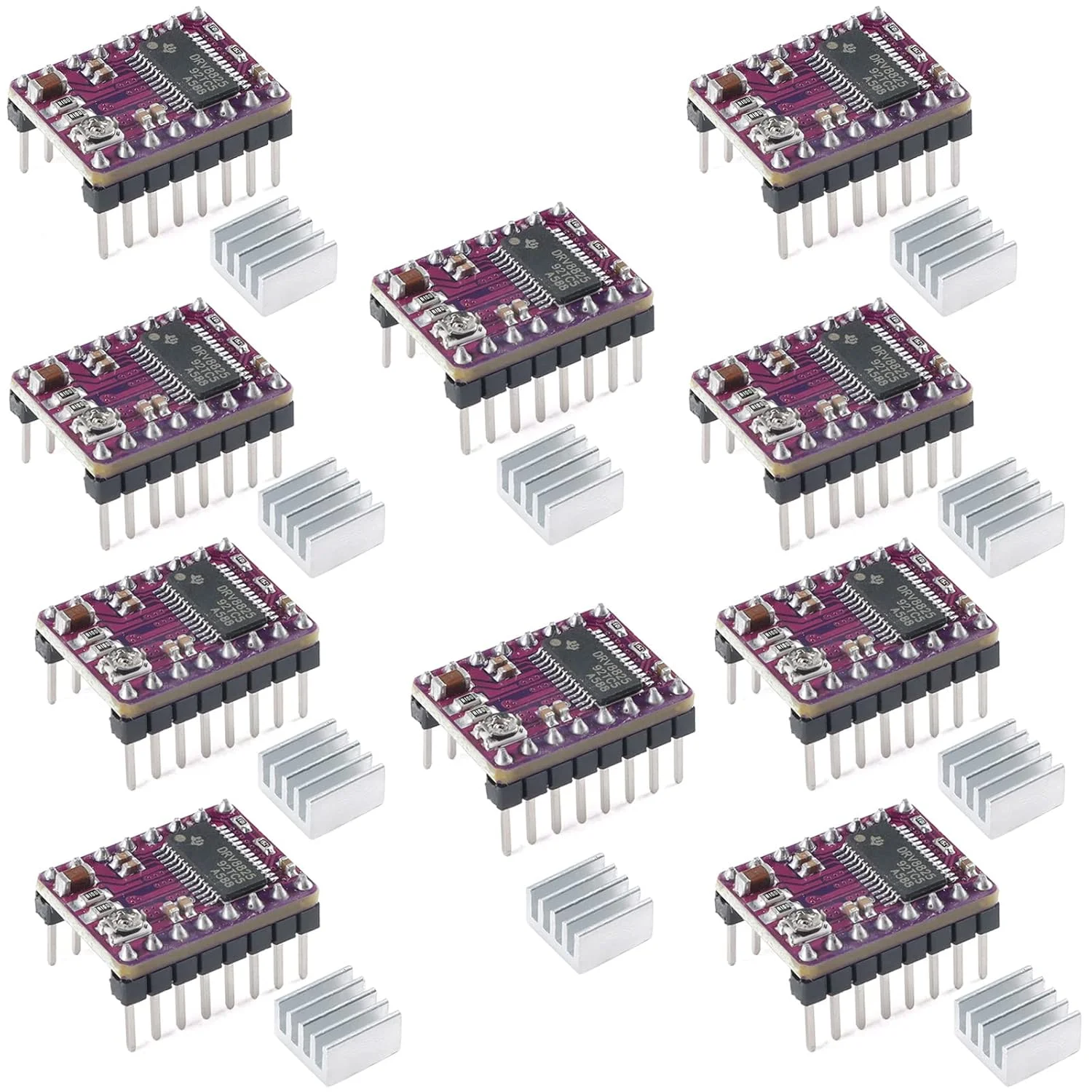ماژول درایور موتور پله ای DRV8825 کینگ سی برای پرینتر سه بعدی RepRap 4 RAMPS1.4 StepStick، برد PCB 4 لایه با هیت سینک، 10 عدد