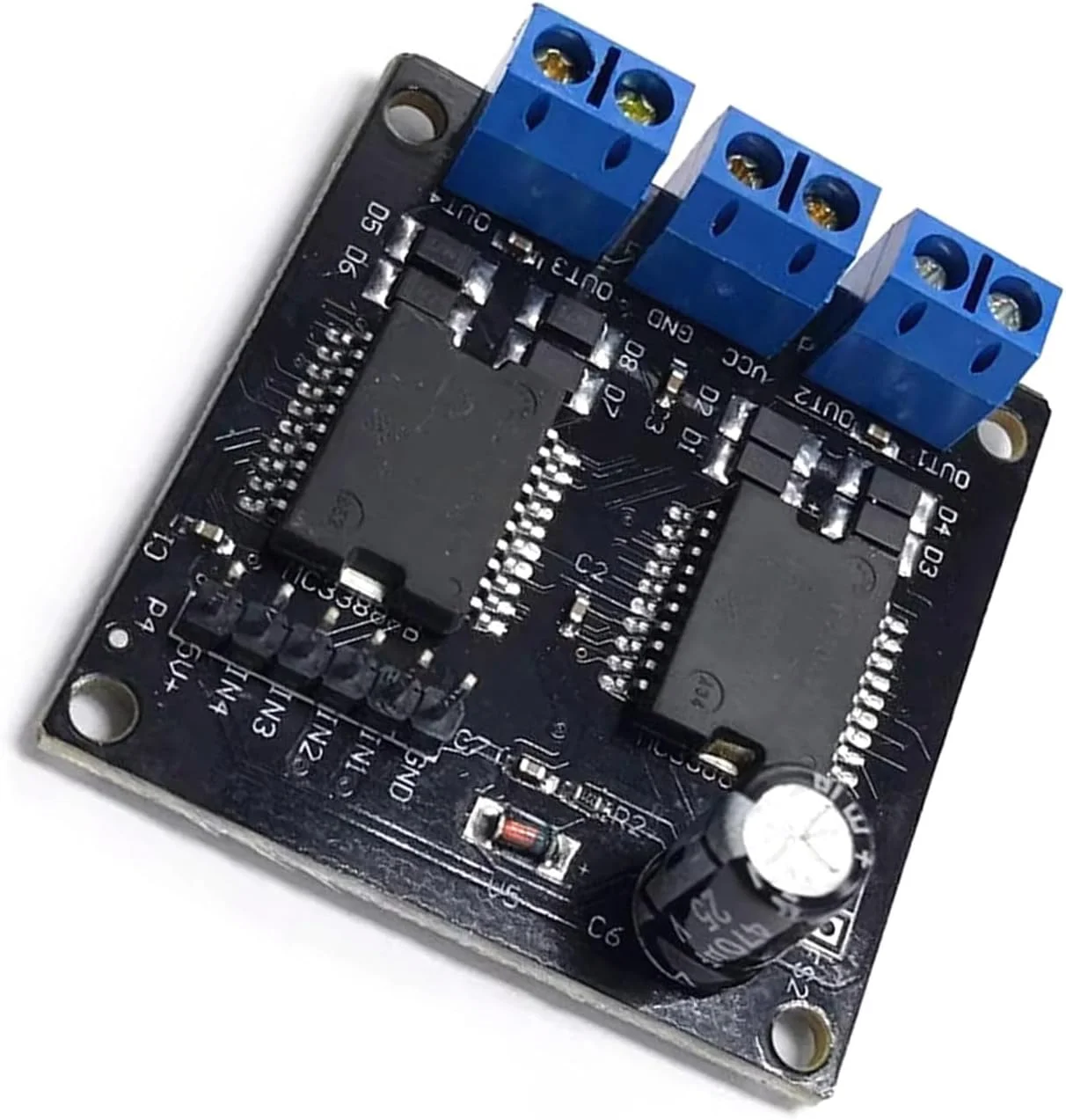 ماژول درایور موتور MC33886 با 4 خروجی، مناسب برای ربات، خودروی هوشمند، موتور پله ای، 6.5V-24V و 5A