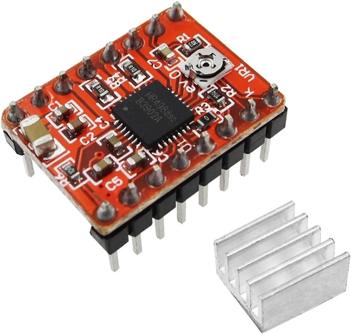 ۱۰ عدد درایور استپر A4988 ماژول درایور موتور پله ای + هیت سینک موجود در انبار