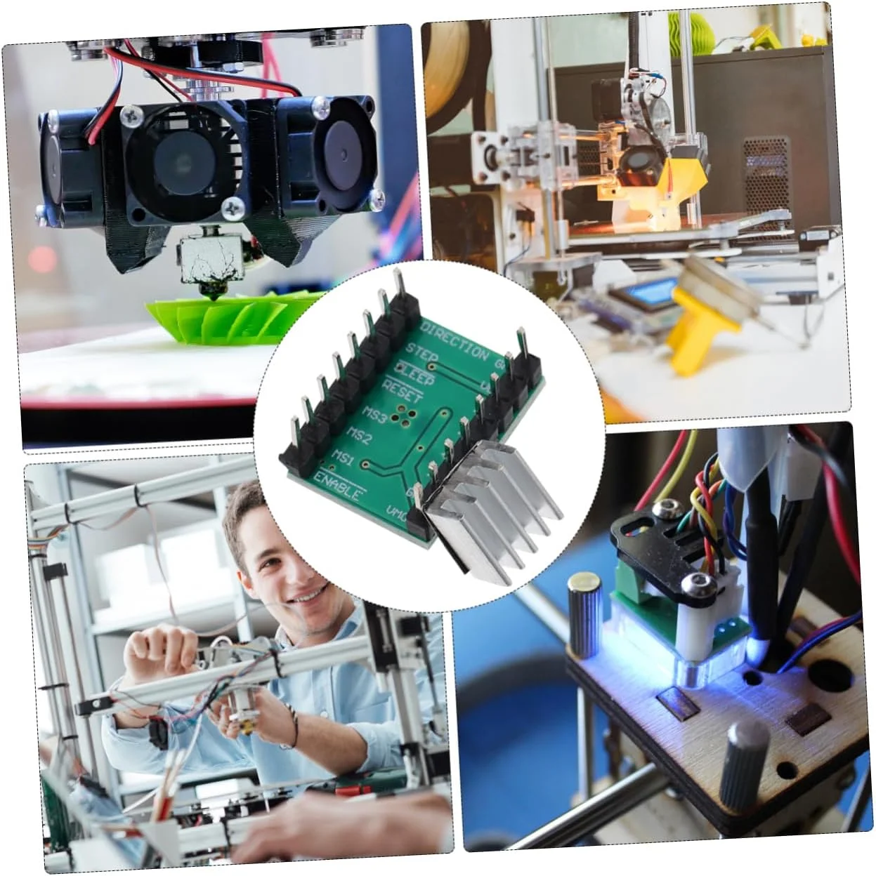 jojofuny 8 عدد ماژول استپر هیت سینک کنترل موتور برای پرینترها، راندمان بالا، مدار داخلی، استفاده آسان