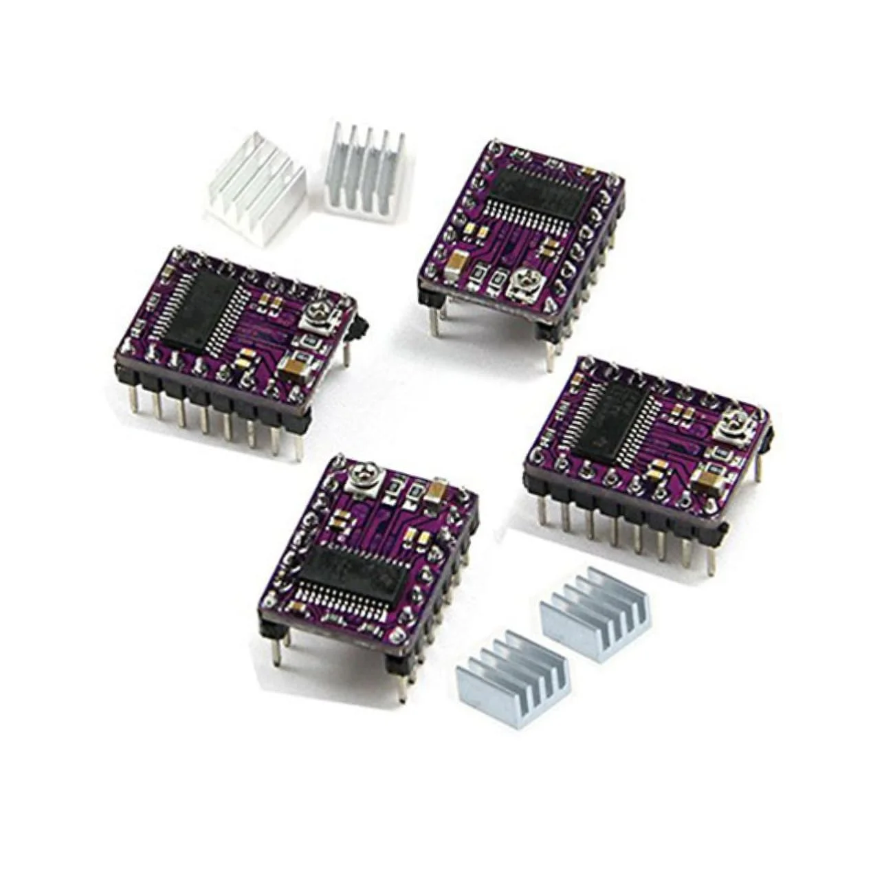 ماژول درایور موتور پله ای لوازم جانبی پرینتر سه بعدی برد PCB چهار لایه هیت سینک رابط کاربری ساده حداکثر ولتاژ 45 ولت