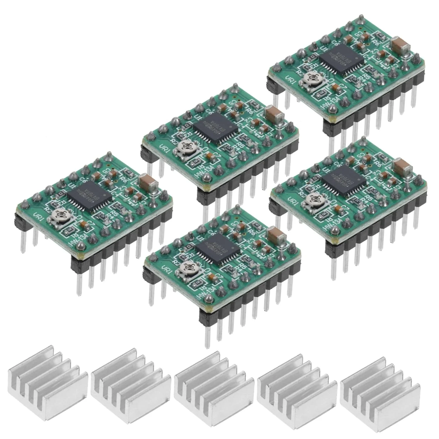 ۵ عدد ماژول درایور موتور پله ای به همراه هیت سینک برای برد کنترلر موتور پله ای پرینتر