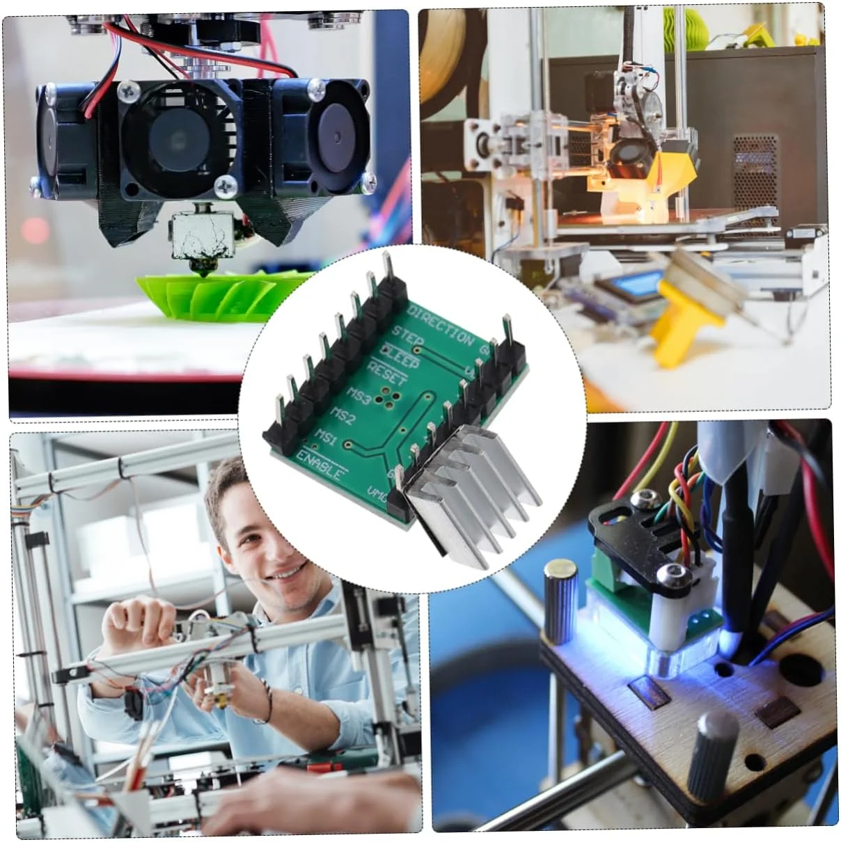 ماژول درایور موتور پله ای 4 عددی برای پرینترها، کنترل موتور پله ای سبز با خاموش شدن حرارتی، خروجی RDS کم و تشخیص میرایی خودکار