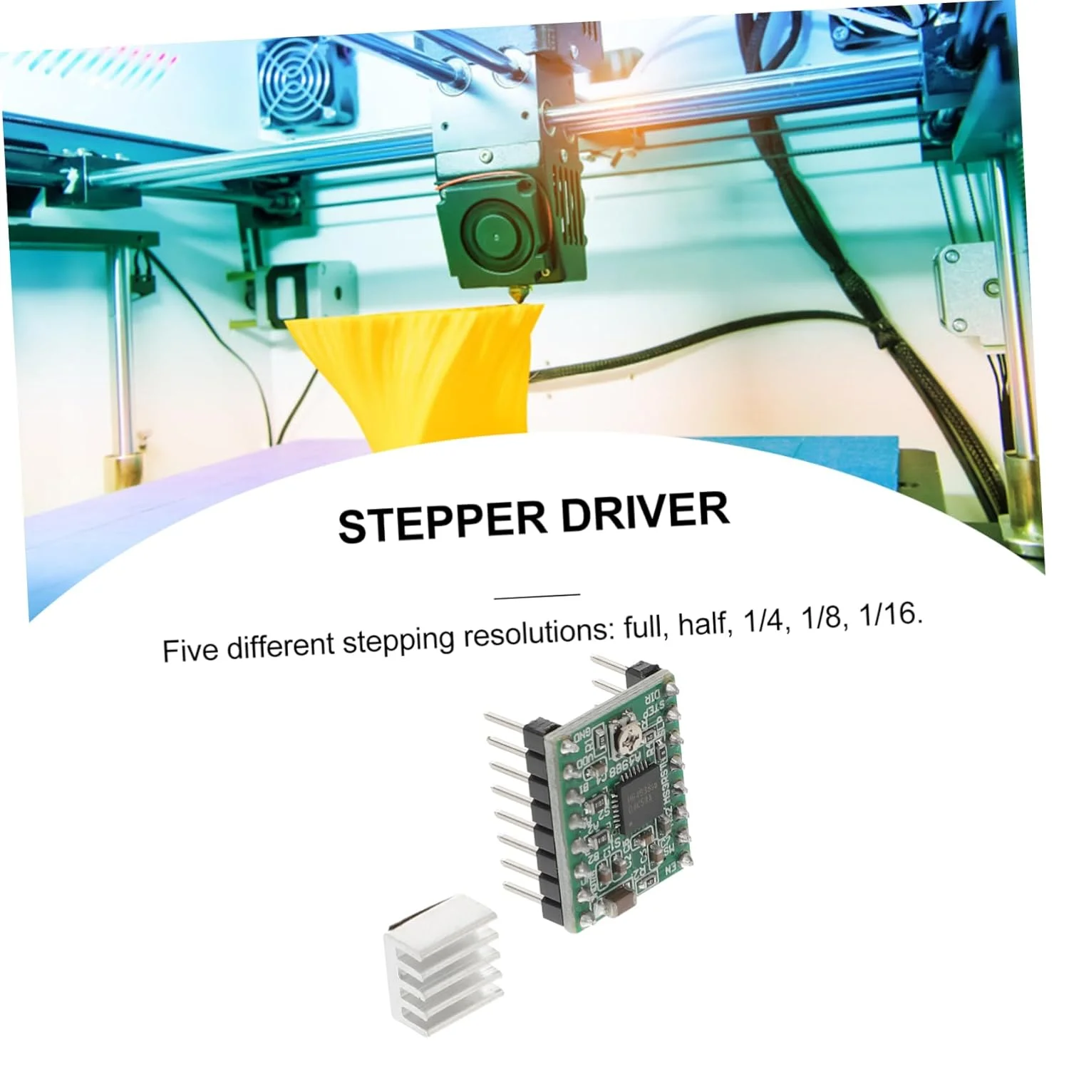۵ عدد ماژول درایور موتور پله ای به همراه هیت سینک برای برد کنترلر موتور پله ای پرینتر