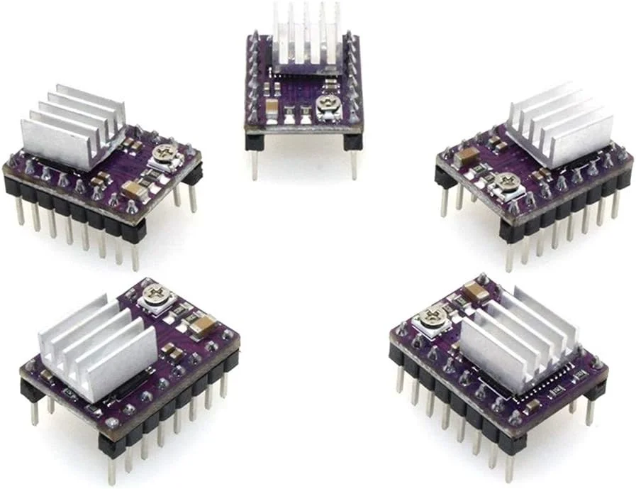 ماژول درایور موتور پله ای PoPprint DRV8825 چهار لایه به همراه هیت سینک کوچک برای پرینتر سه بعدی RP1.4 A4988 بسته 5 عددی